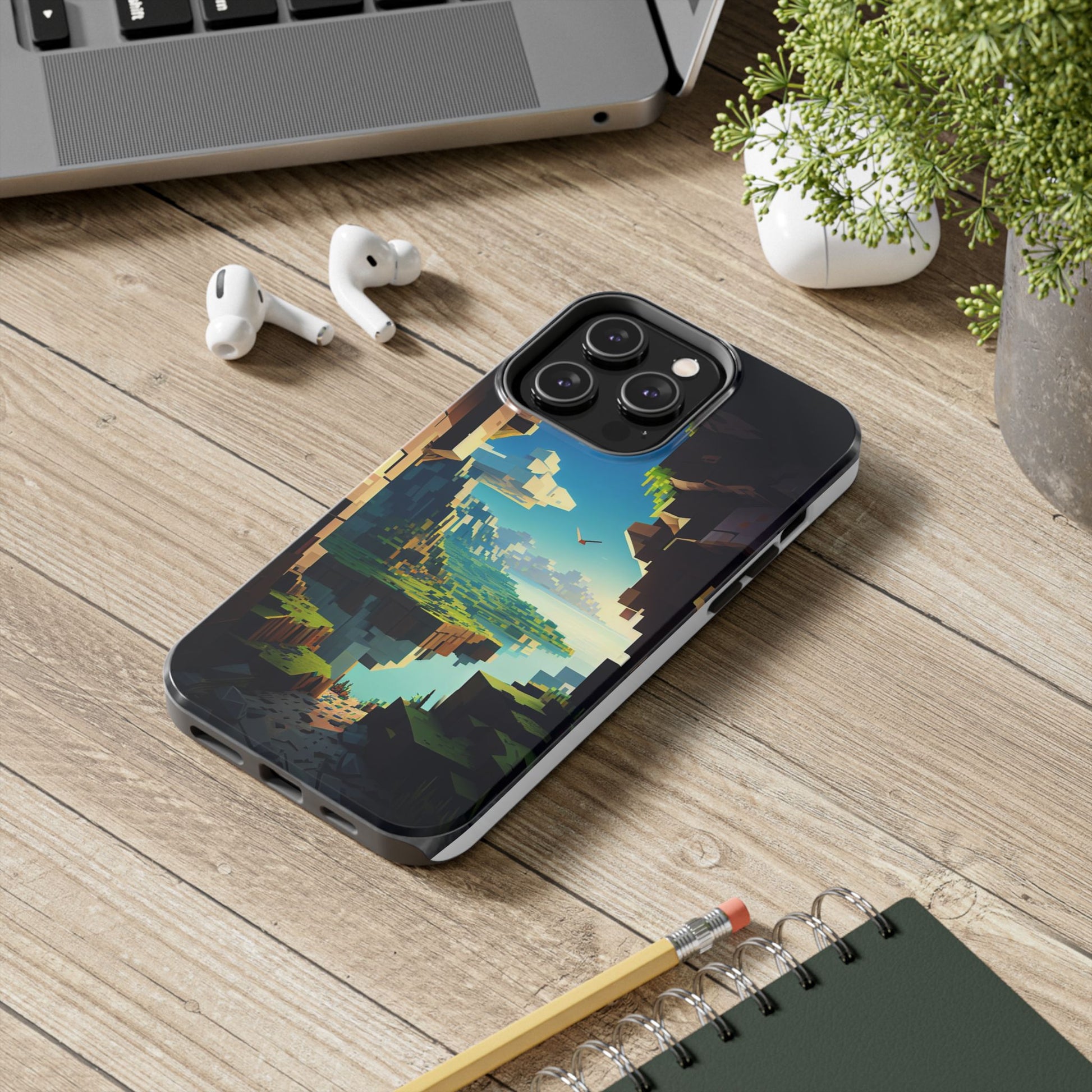 World of Minecraft Tough Phone Cases for Iphones & Samsung Phones Durable