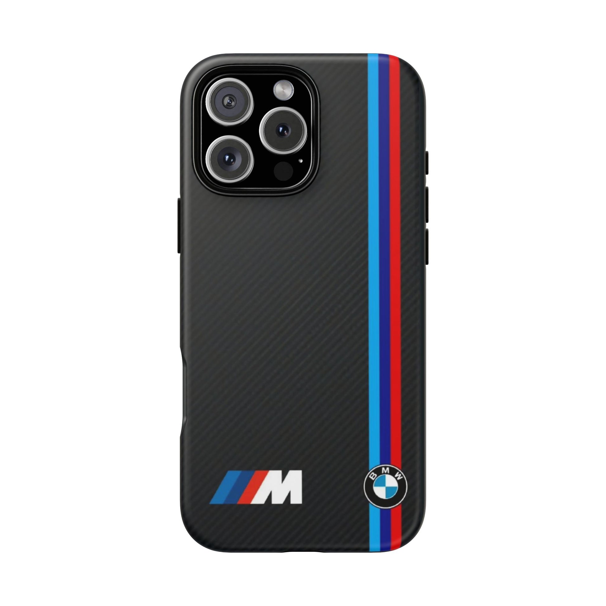 BMW M Stripes Carbon Fiber Design Tough Cases for iPhones, Samsung, and Pixel