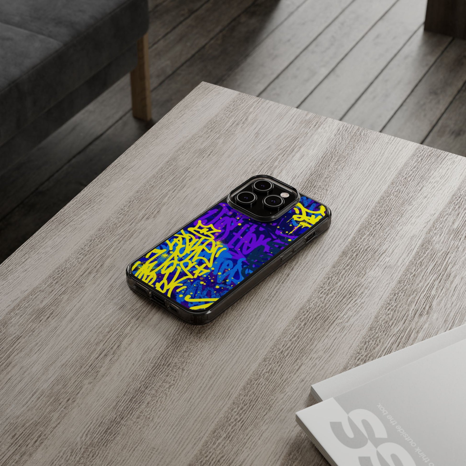Phone Case, Graffiti Hip Hop Design for Select Iphones and Samsung, Clear Cover,