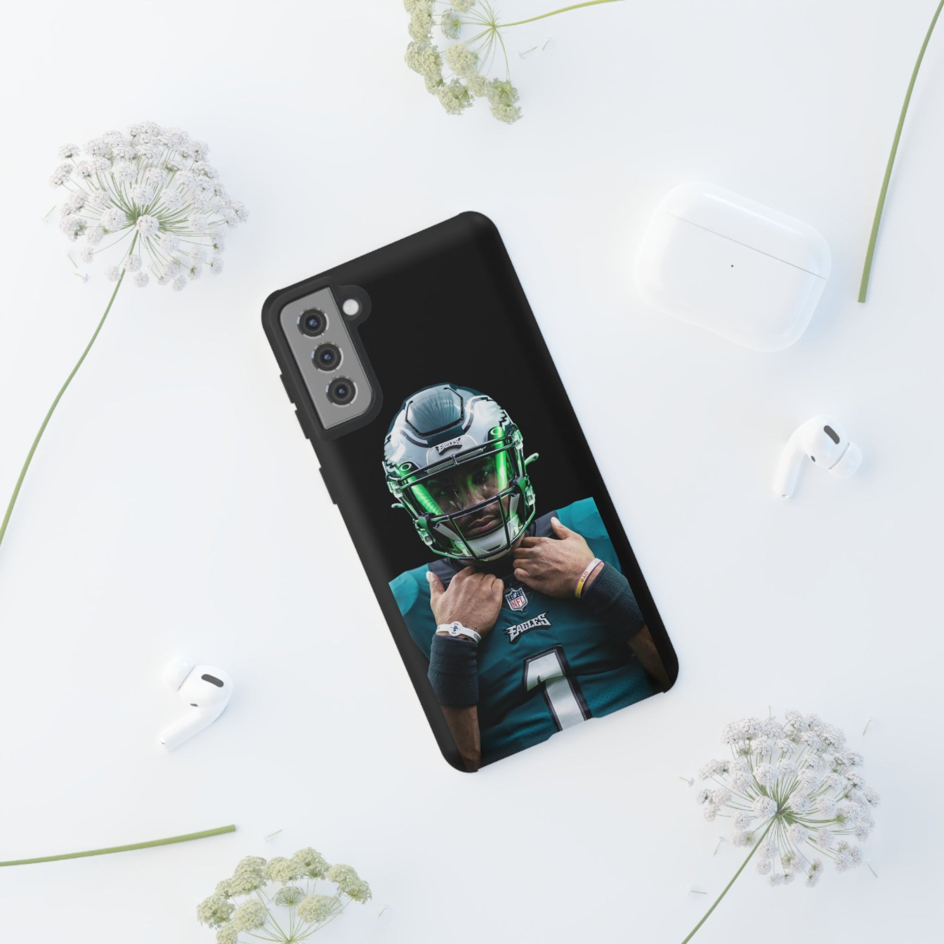 Eagles Football Jalen Hurts Tough Cases for iPhones, Samsung, and Pixel