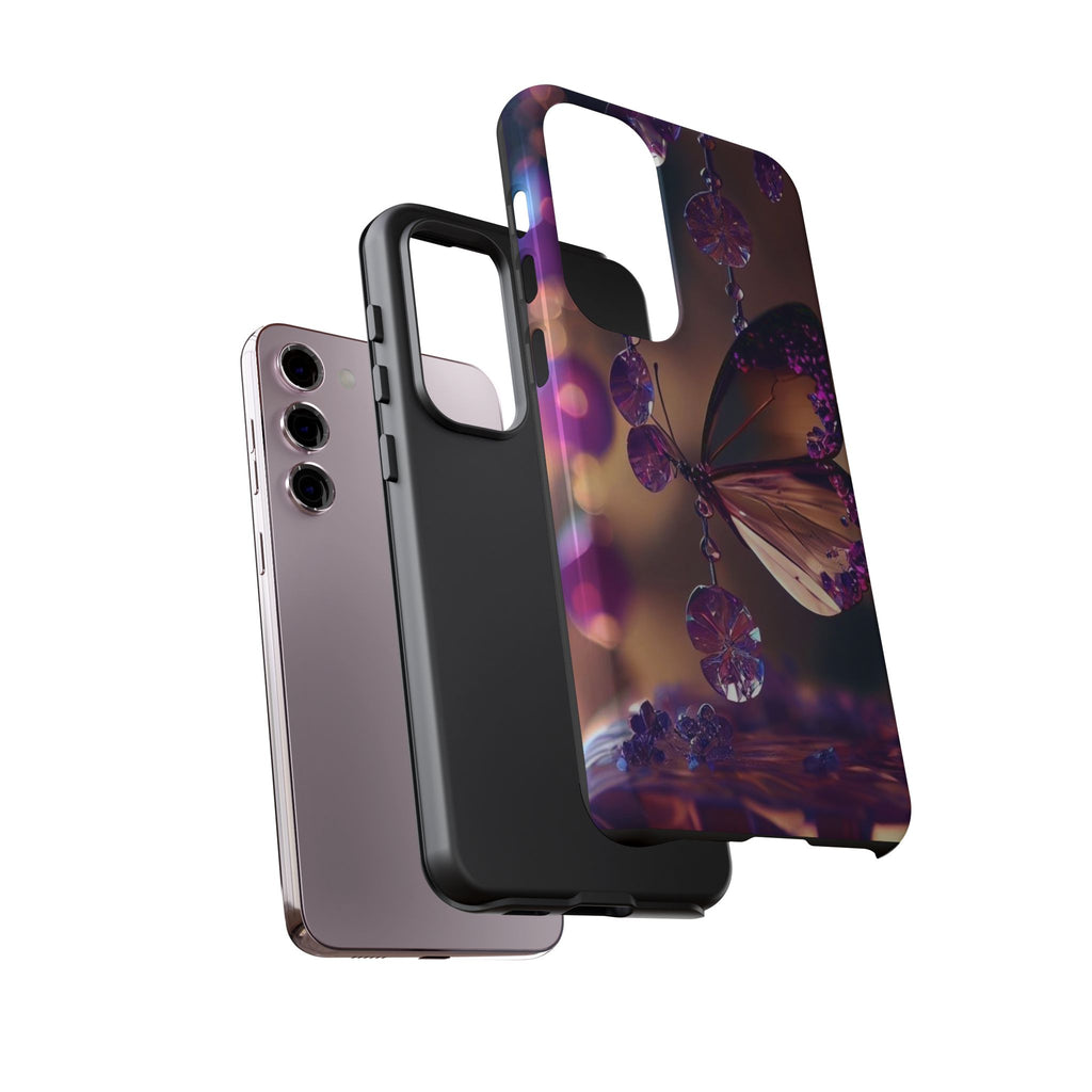 Purple Butterfly Tough Cases for iPhones, Samsung, and Pixel