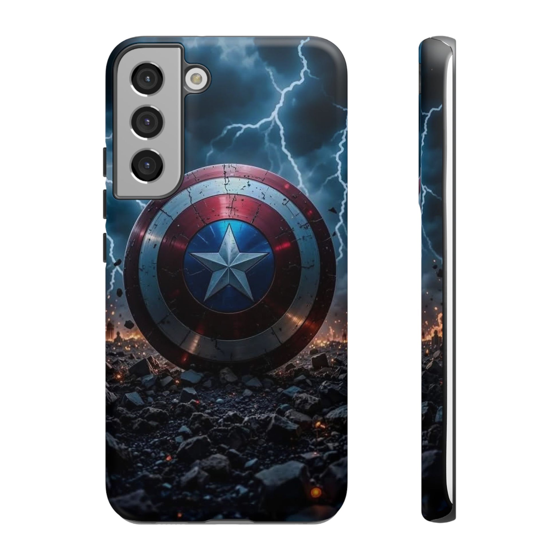 Captain America Shield Tough Cases for iPhones, Samsung, and Pixel