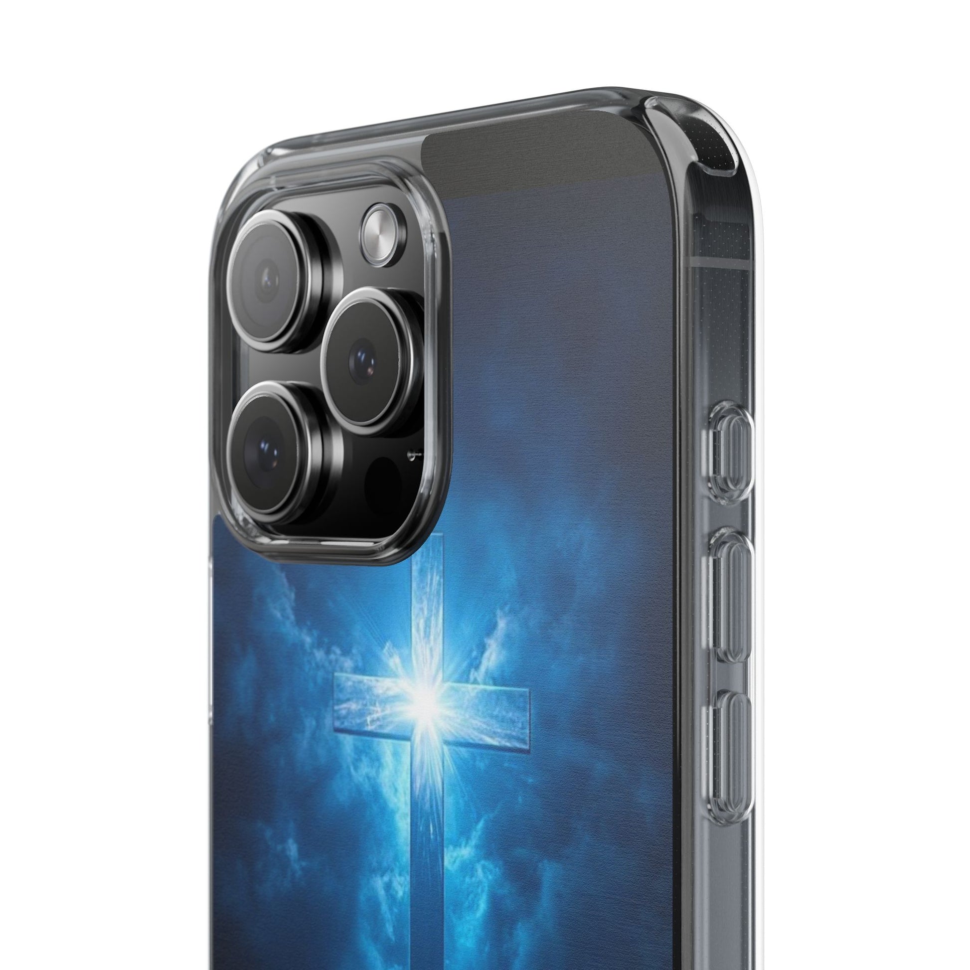 Religious Phone Case, Christian Cross in Clouds Art, Phone Accessories, Samsung