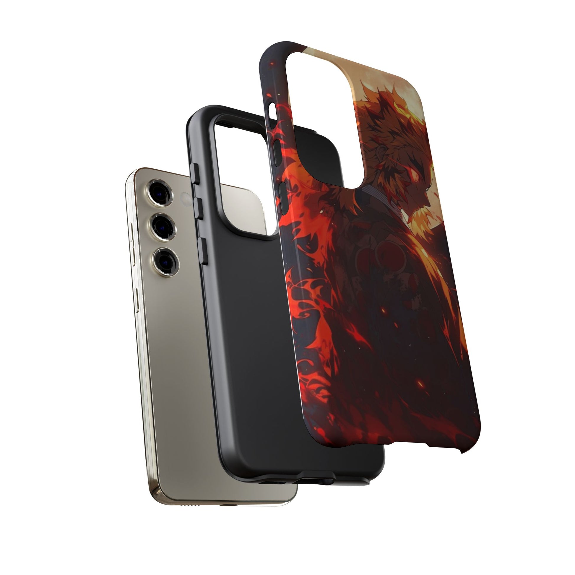 Demon Sl;ayer Rengoku Anime Phone Case, Tough Cases for iPhones, Samsung, and Pixel
