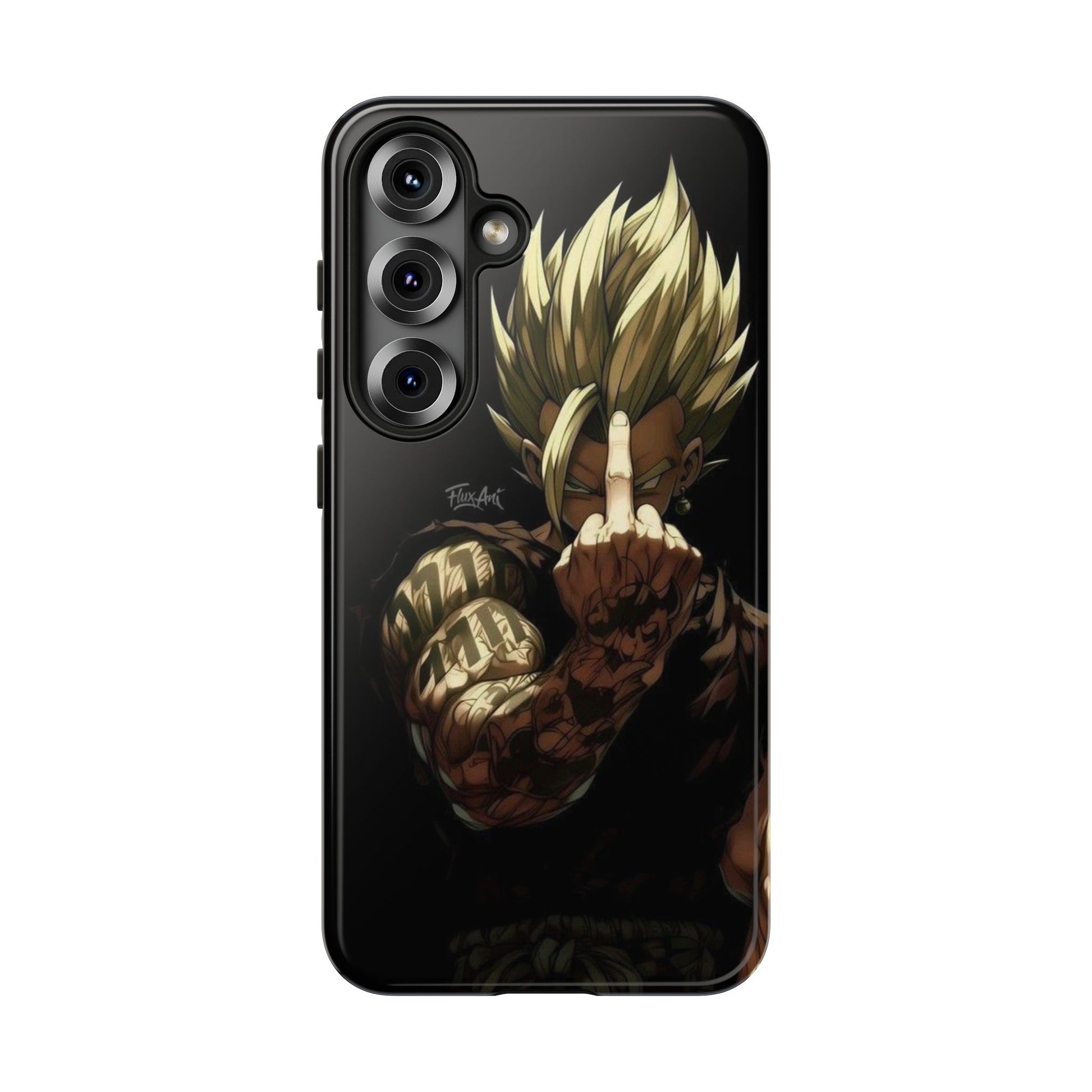 Middle Finger SS Goku Dragon Ball Z Tough Cases for iPhones, Samsung, and Pixel