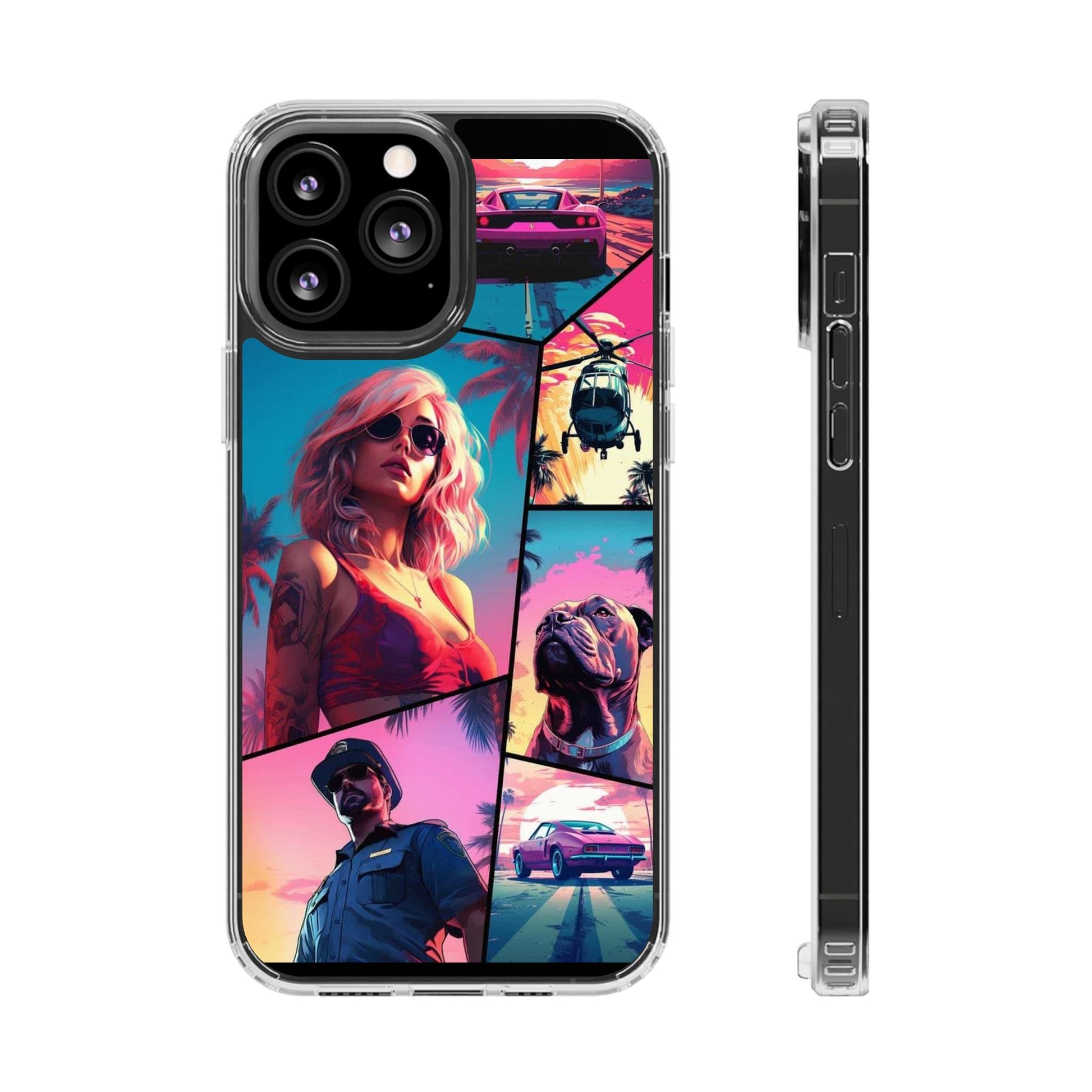 Grand Theft Style  Miami Vice Gamer inspired Protective Iphone and Samsung case