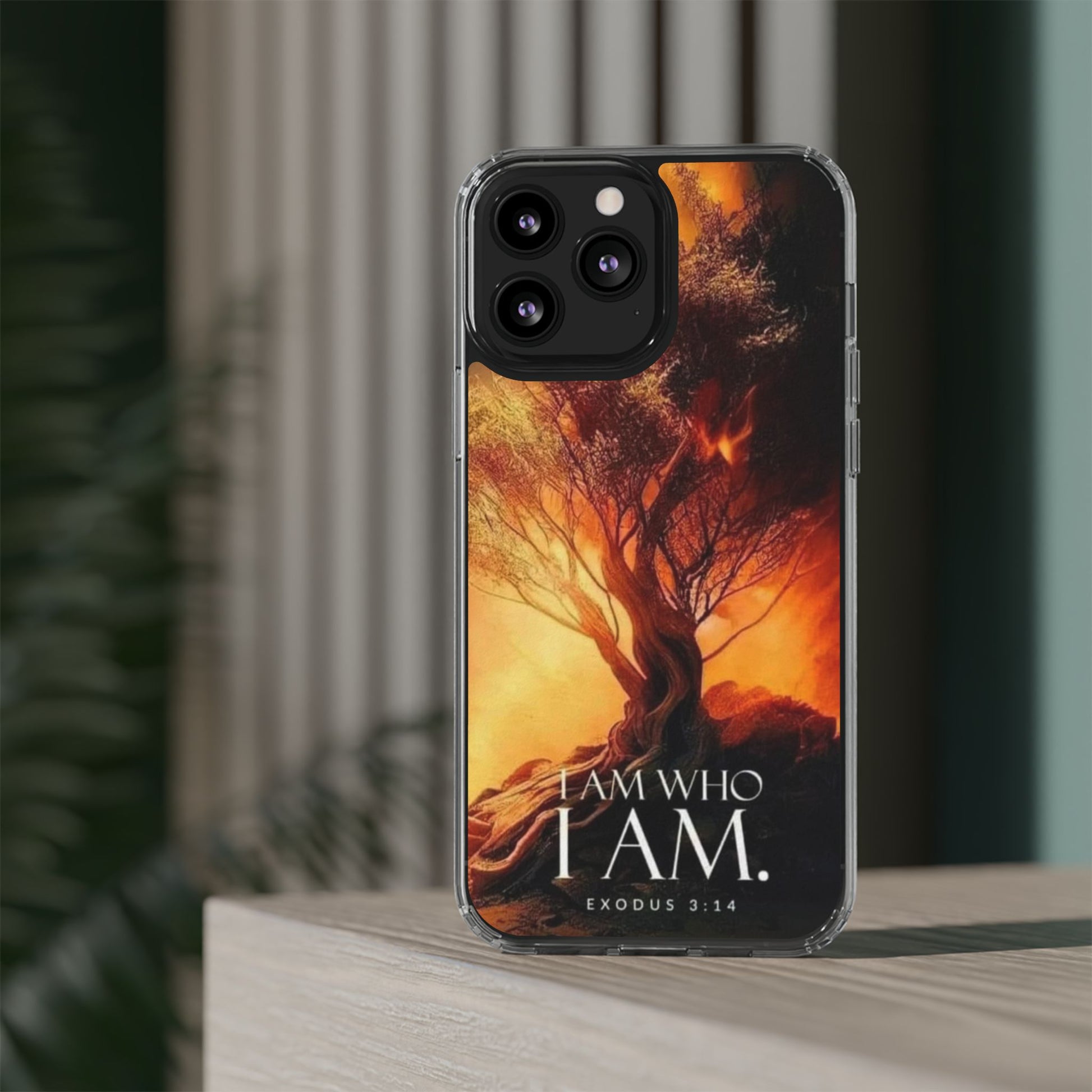 Phone Case, I Am Who I Am Bible Verse Clear Case for Iphone Samsung, Religious