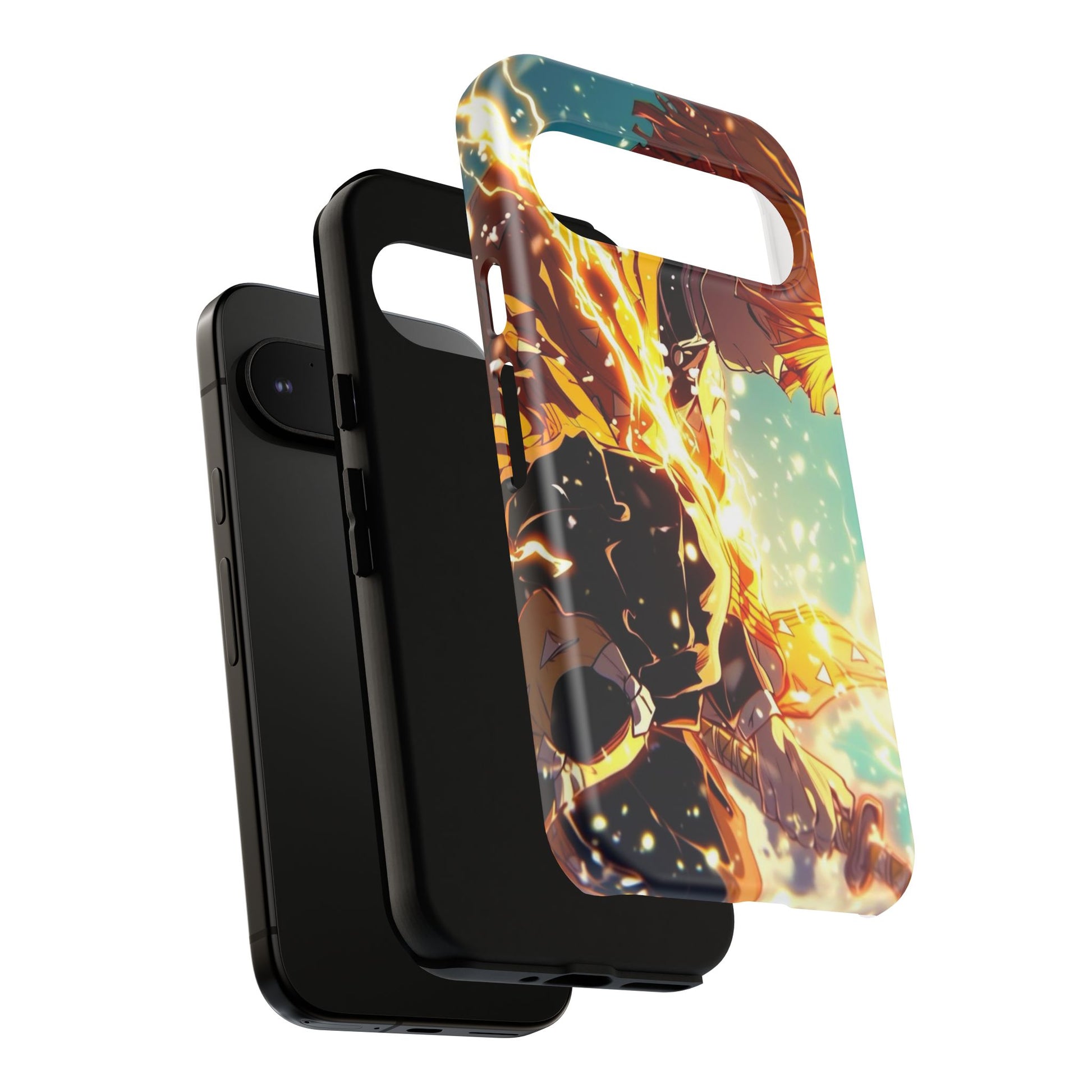 Demon Slayer Zenitsu Anime Theme Phone Case, Tough Cases for iPhones, Samsung, and Pixel