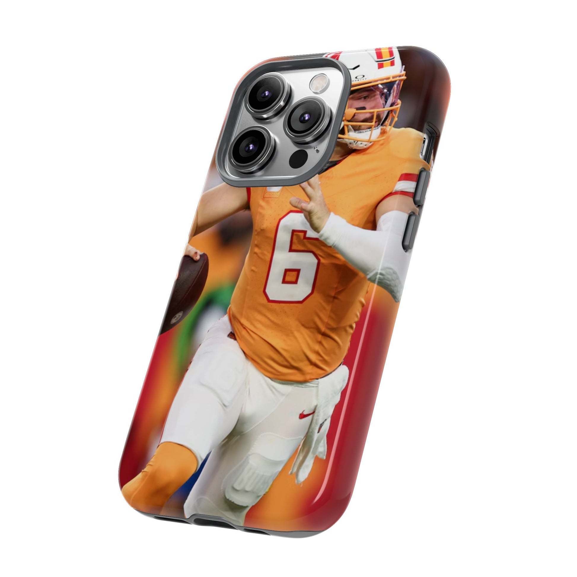 Tampa Bay Buccaneers Baker Mayfield Football Tough Cases for iPhones, Samsung, and Pixel