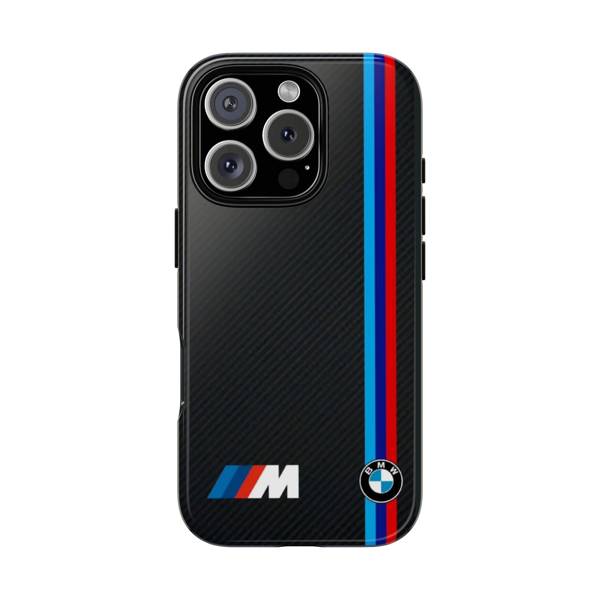 BMW M Stripes Carbon Fiber Design Tough Cases for iPhones, Samsung, and Pixel