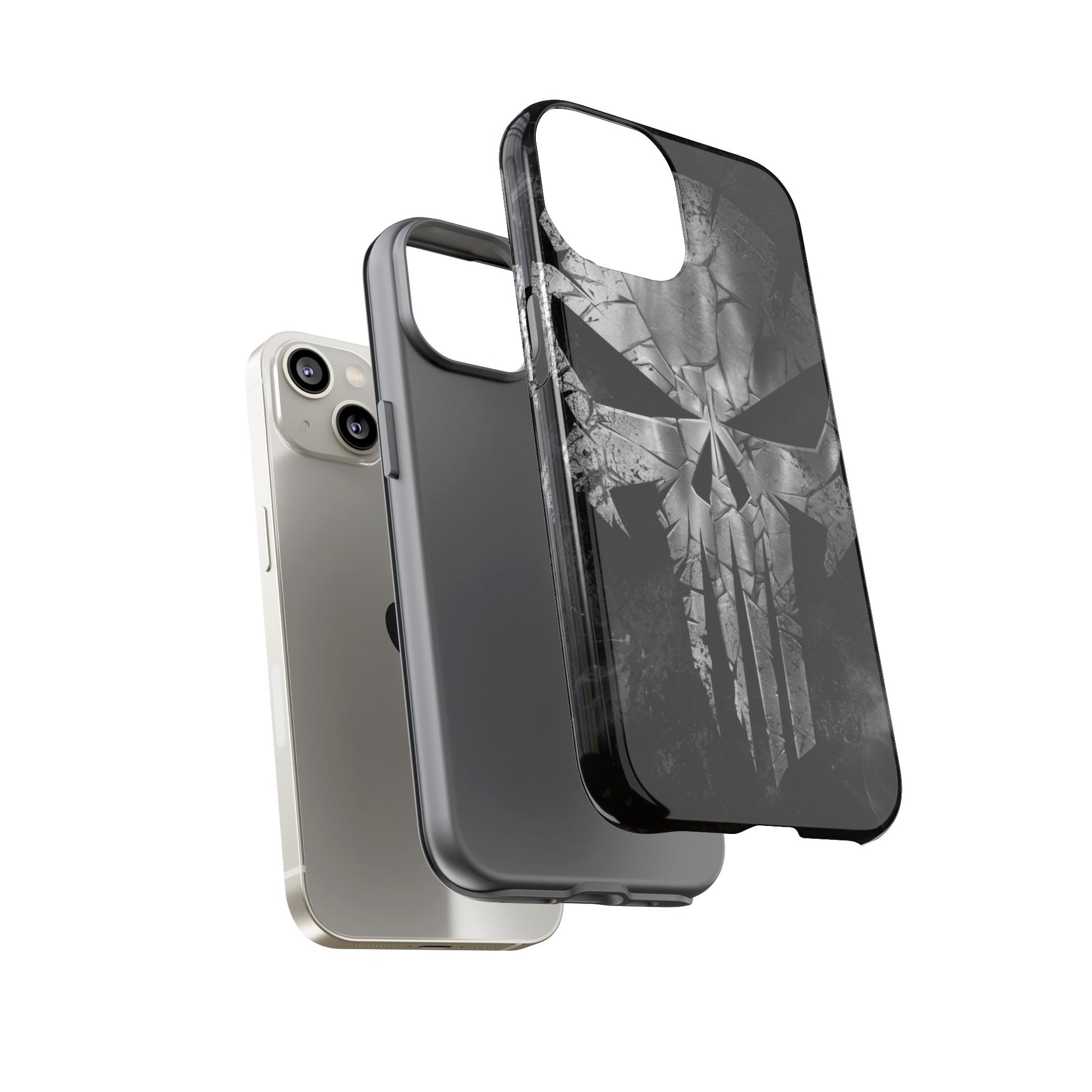 The Punisher Logo Art Tough Cases for iPhones, Samsung, and Pixel