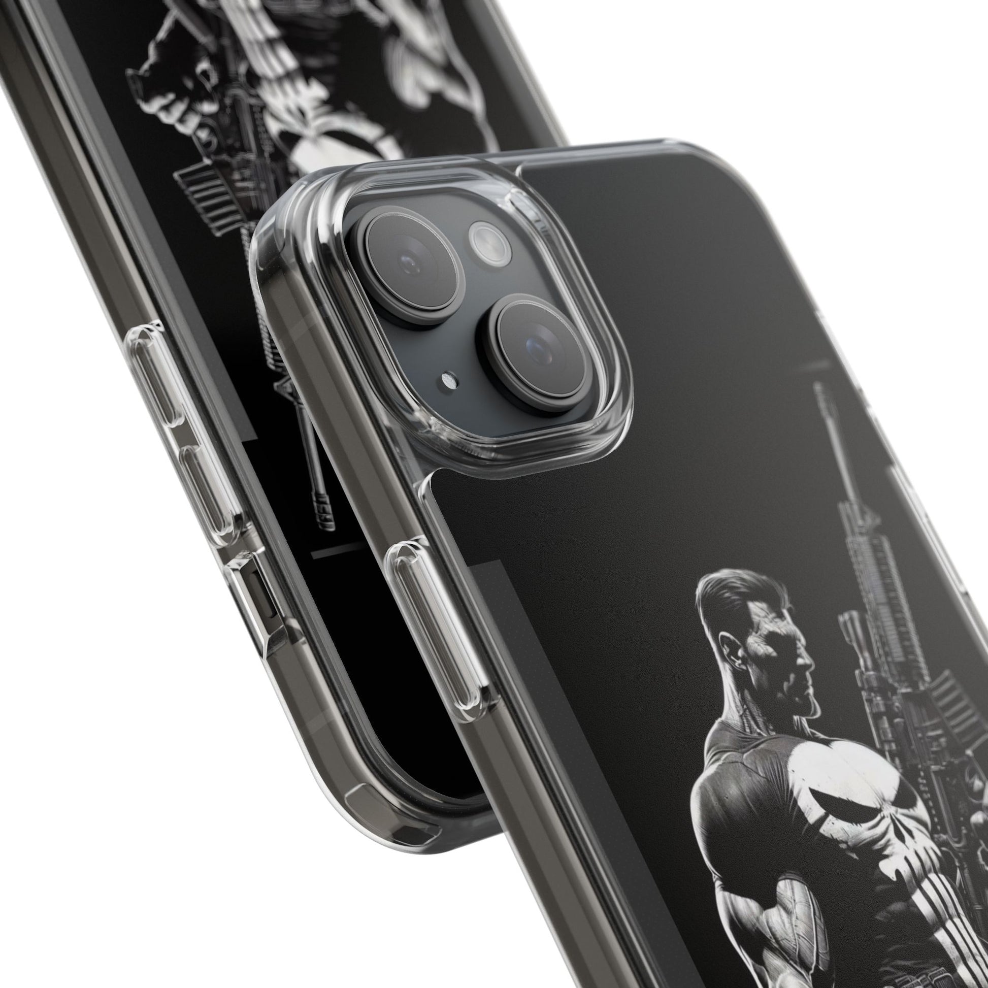 Phone Case, Comic book Inspired Design Punisher, Clear Phone Cover, Funny