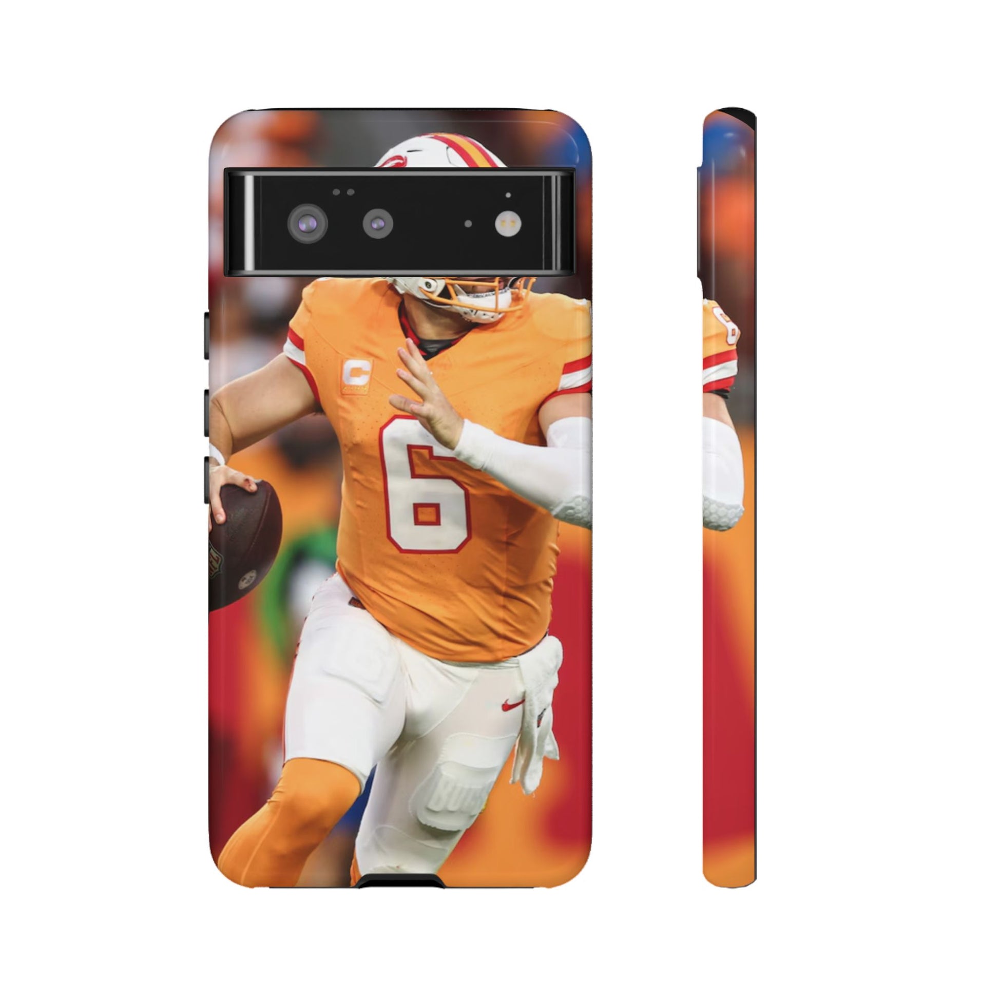 Tampa Bay Buccaneers Baker Mayfield Football Tough Cases for iPhones, Samsung, and Pixel