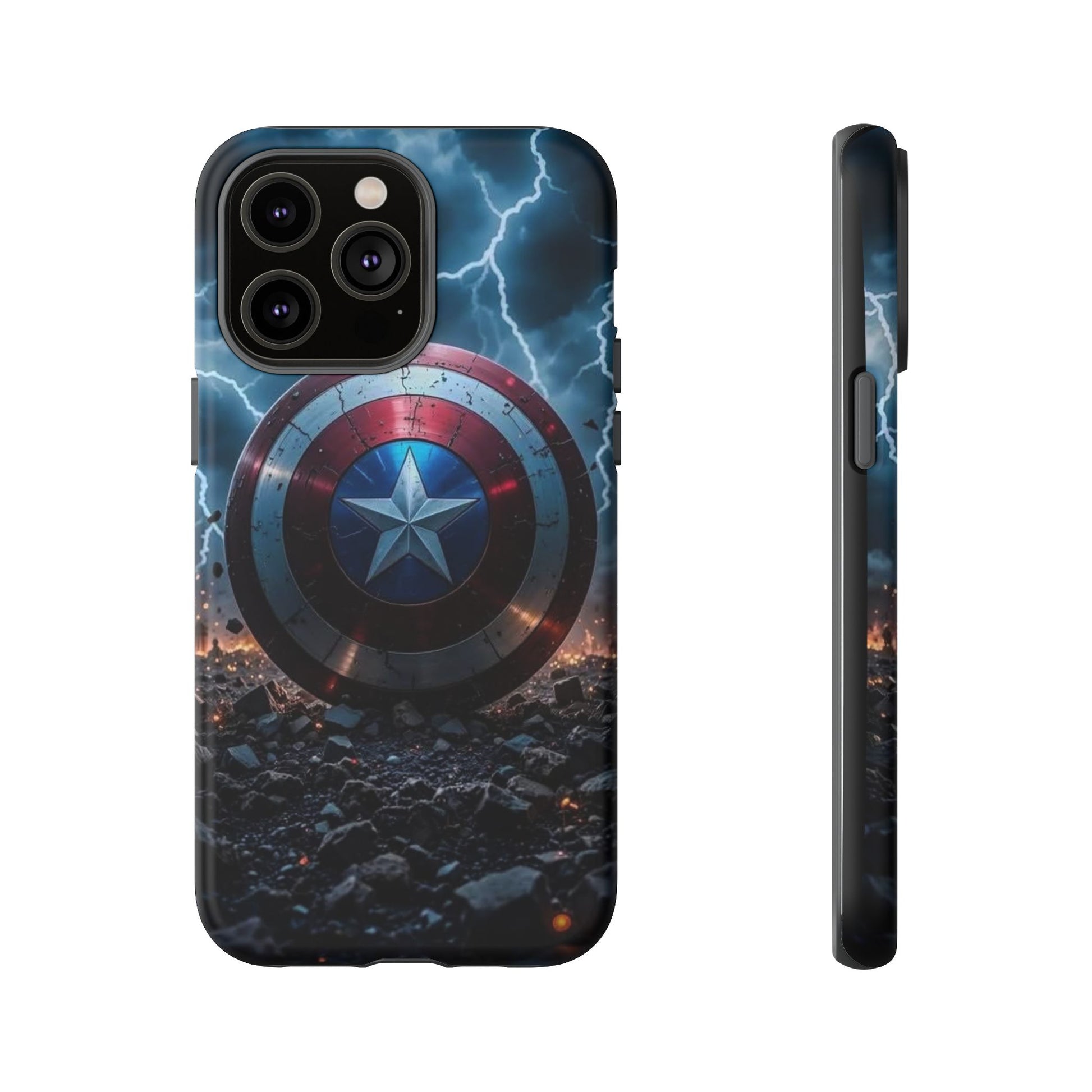 Captain America Shield Tough Cases for iPhones, Samsung, and Pixel