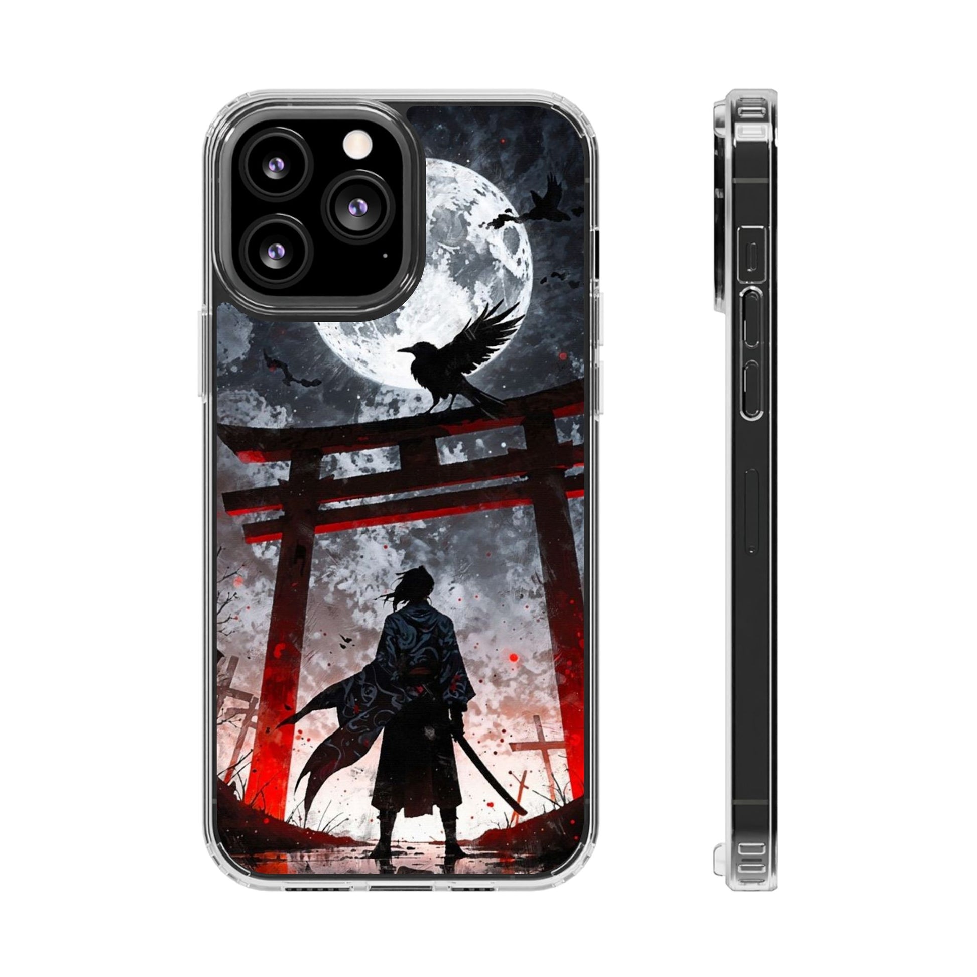 The Lone Samurai and Crow Design case for Iphone and Samsung phones