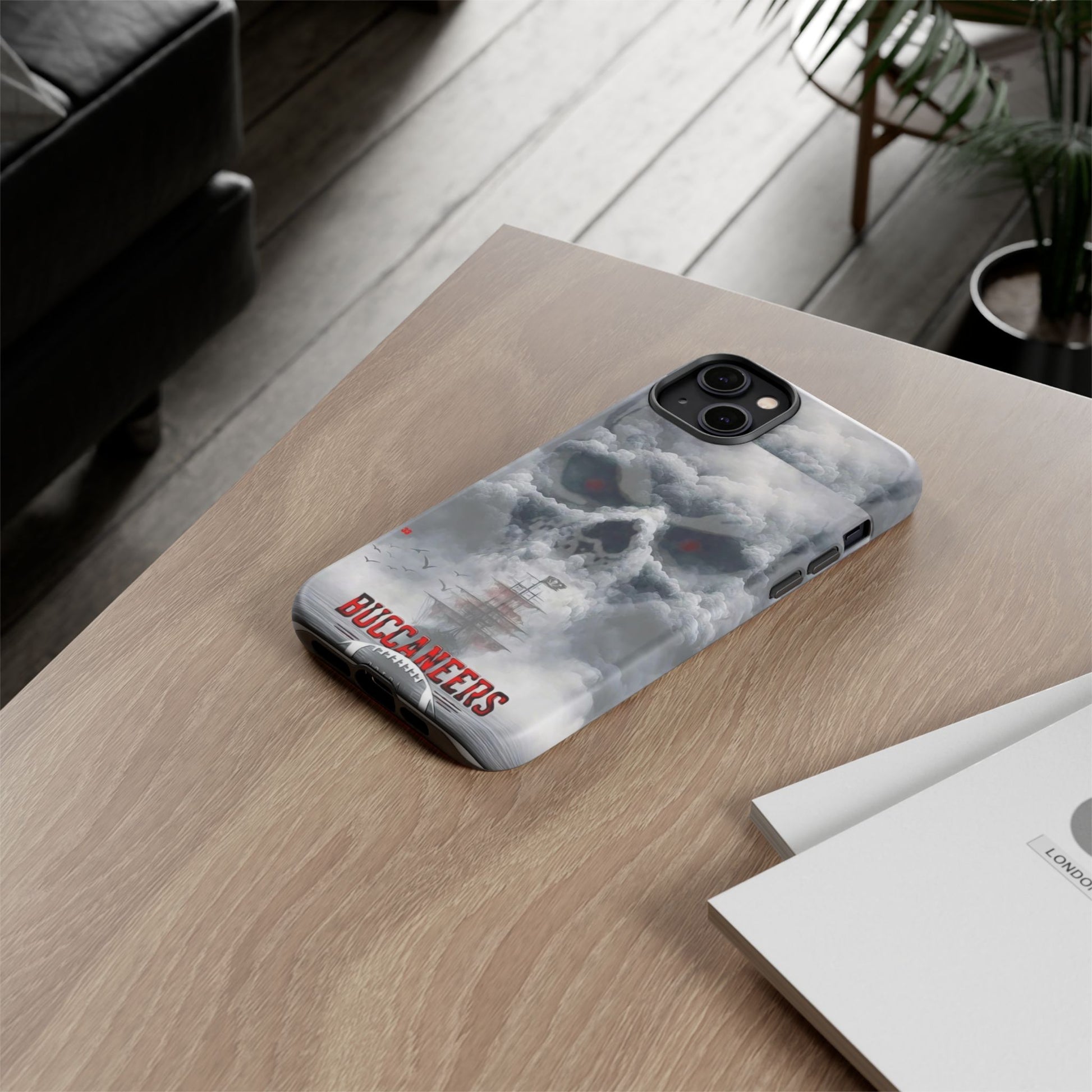 Skull Pirate Ship Football Buccaneers Tough Cases for iPhones, Samsung, and Pixel