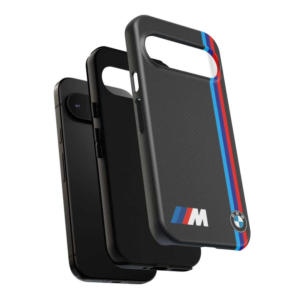 BMW M Stripes Carbon Fiber Design Tough Cases for iPhones, Samsung, and Pixel