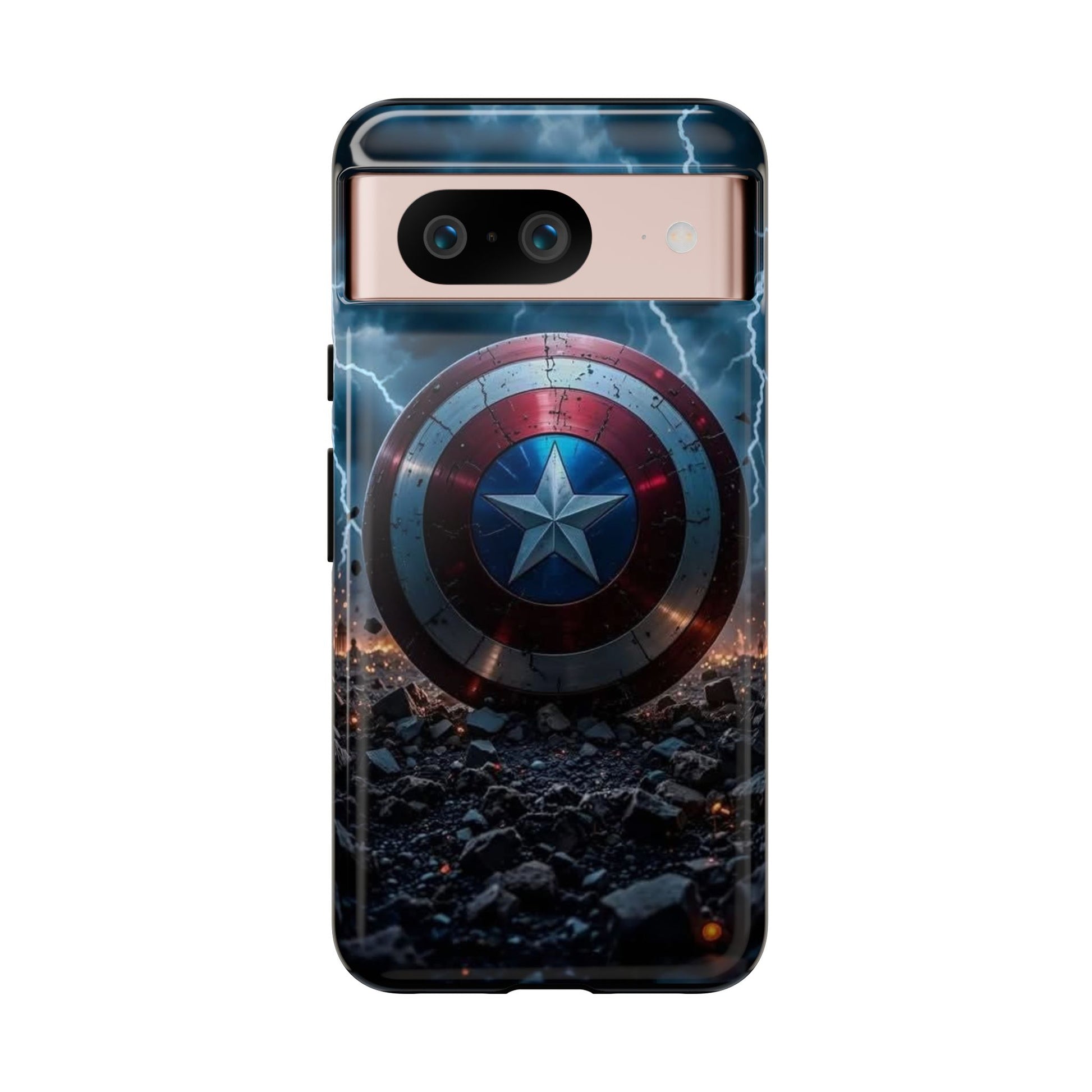 Captain America Shield Tough Cases for iPhones, Samsung, and Pixel