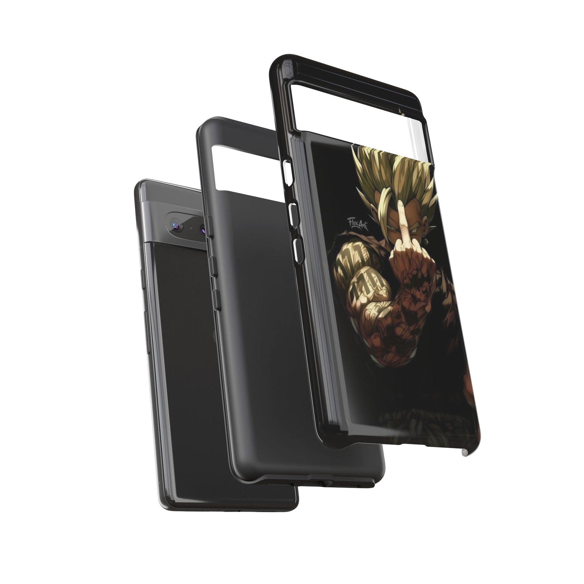 Middle Finger SS Goku Dragon Ball Z Tough Cases for iPhones, Samsung, and Pixel