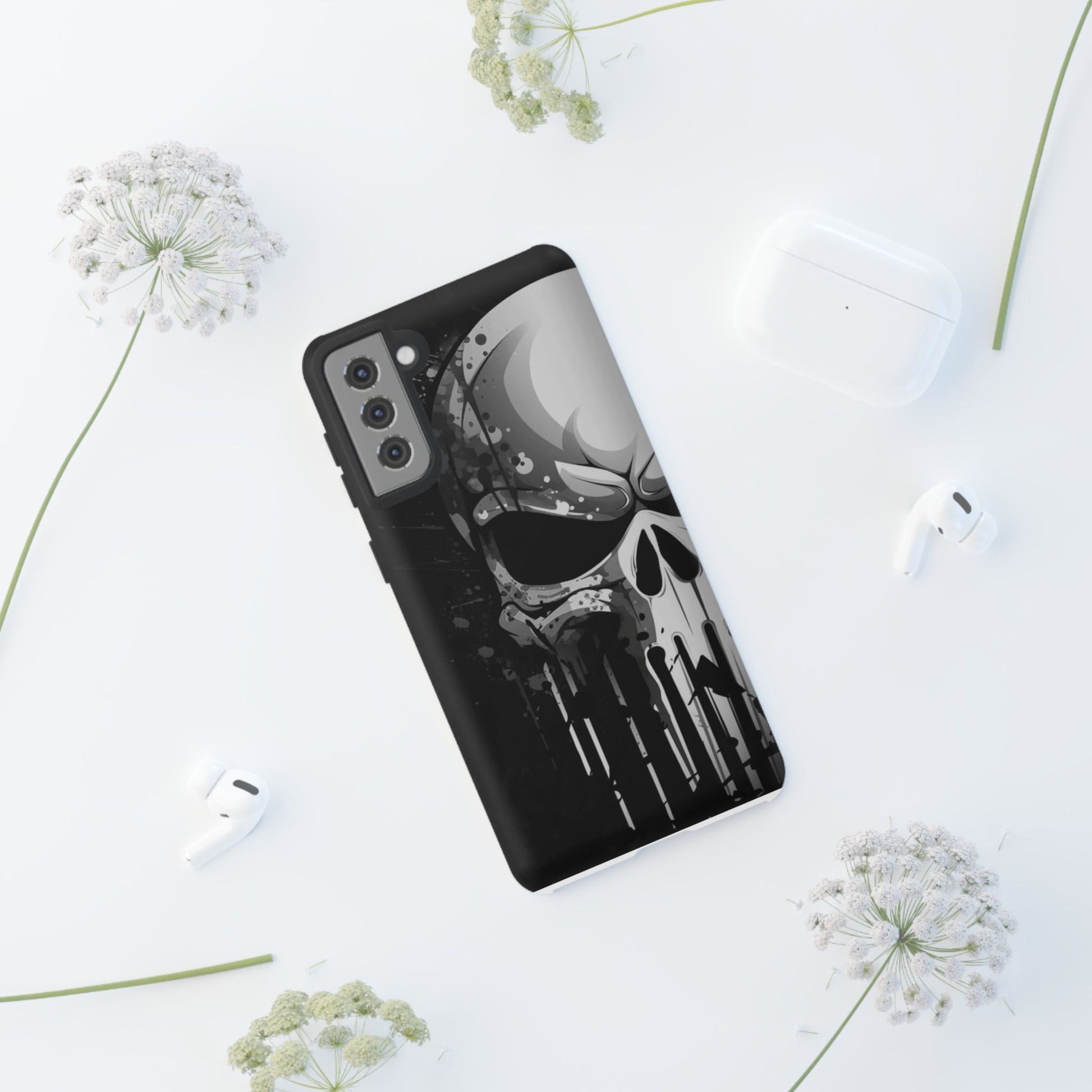 Punisher Skull Tough Cases for iPhones, Samsung, and Pixel