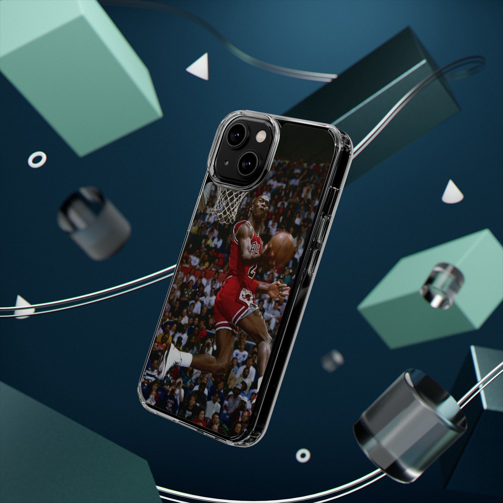 Vintage Jordan Dunk themed Basketball Inspired design Clear Phone Cases