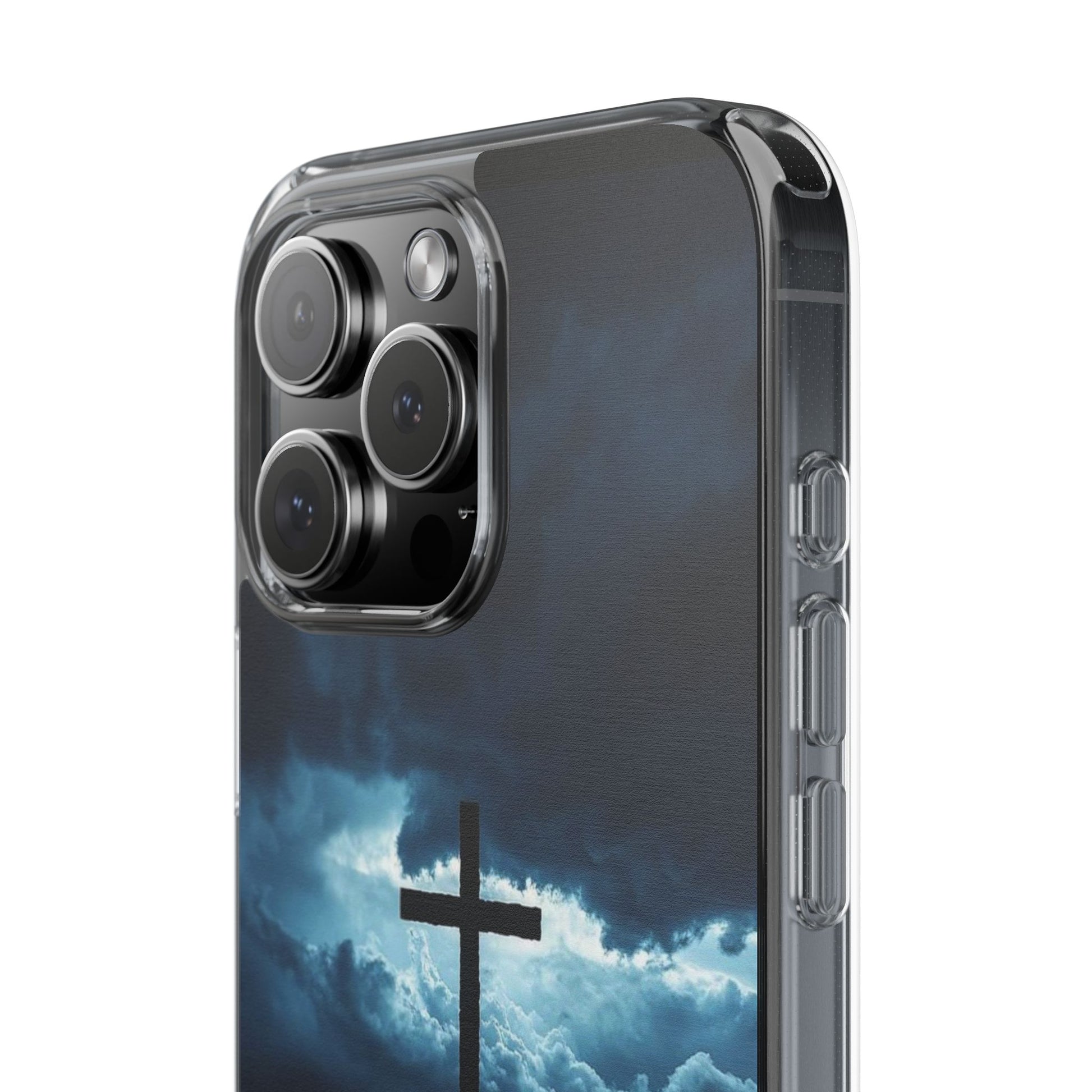 Christian Cross Storm Clear Case - Religious iPhone Samsung Cover, Faith Phone