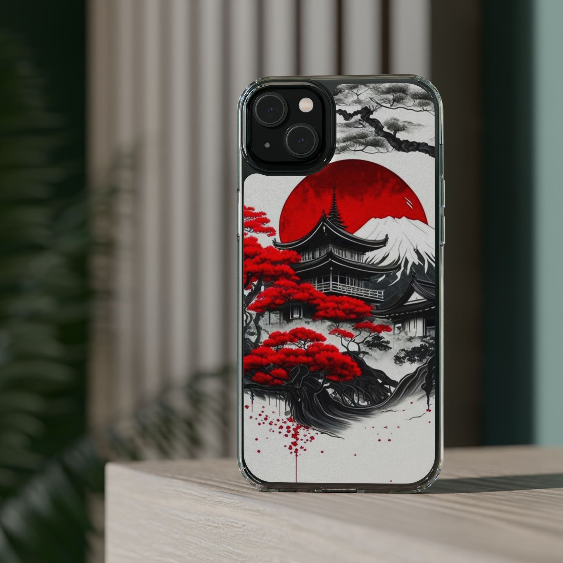 Phone Case, Japanese Landscape Theme, Iphone Samsung Clear Case, Protective