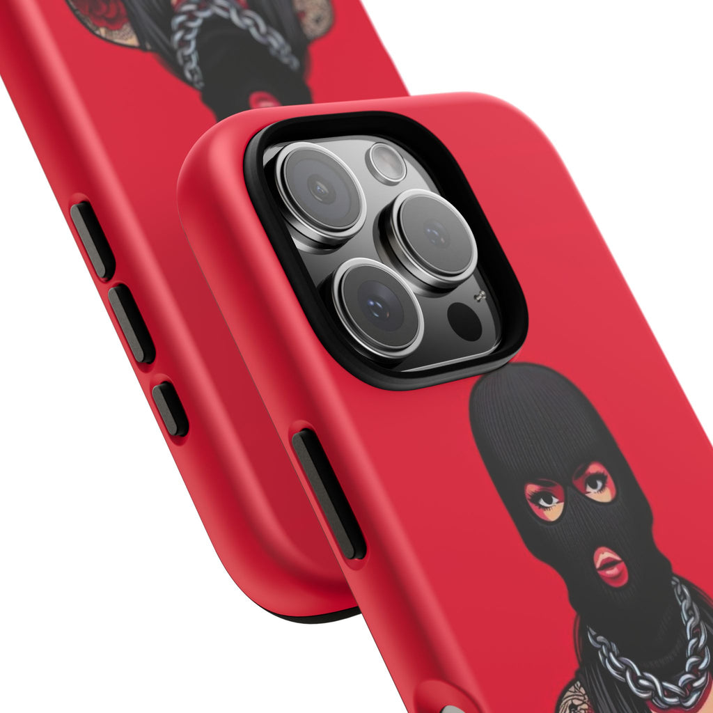 Thug Girl Red Design Tough Cases for iPhones, Samsung, and Pixel