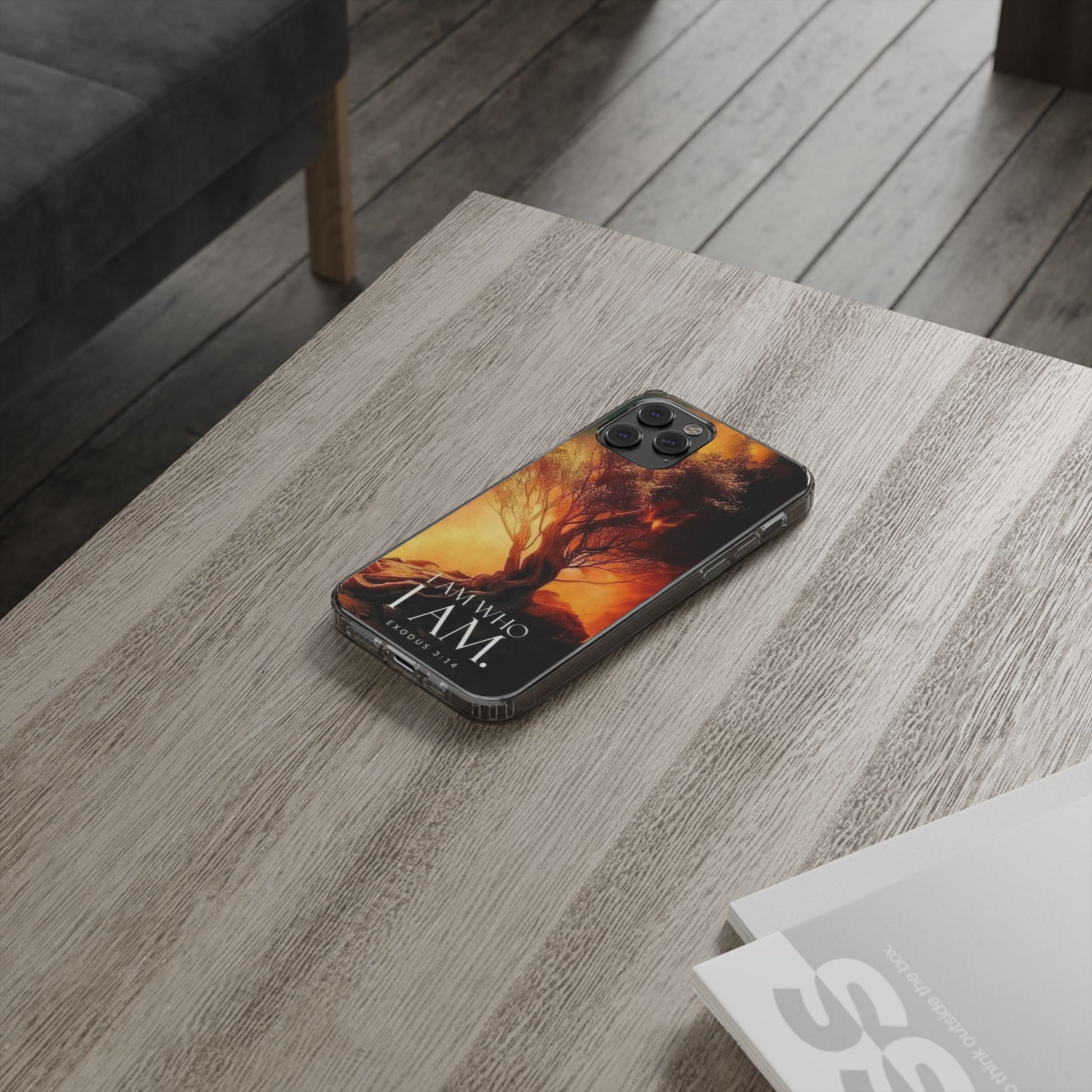 Phone Case, I Am Who I Am Bible Verse Clear Case for Iphone Samsung, Religious