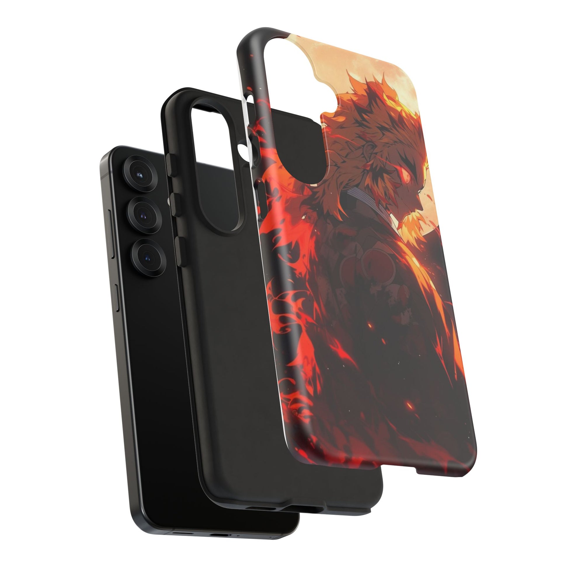 Demon Sl;ayer Rengoku Anime Phone Case, Tough Cases for iPhones, Samsung, and Pixel
