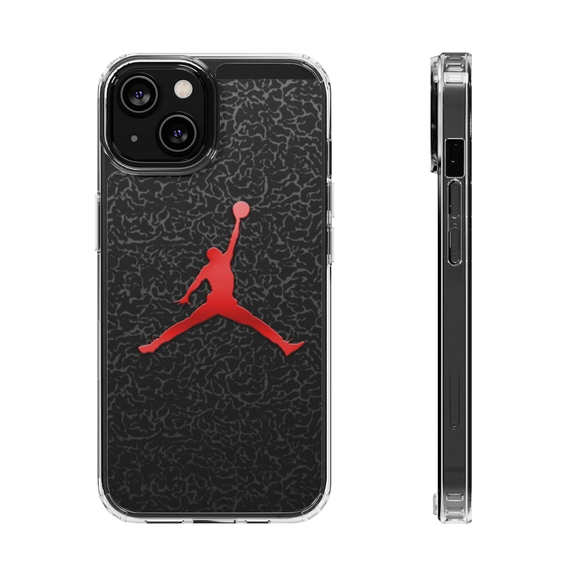 Jump Man Basketball style  Clear Phone Cover