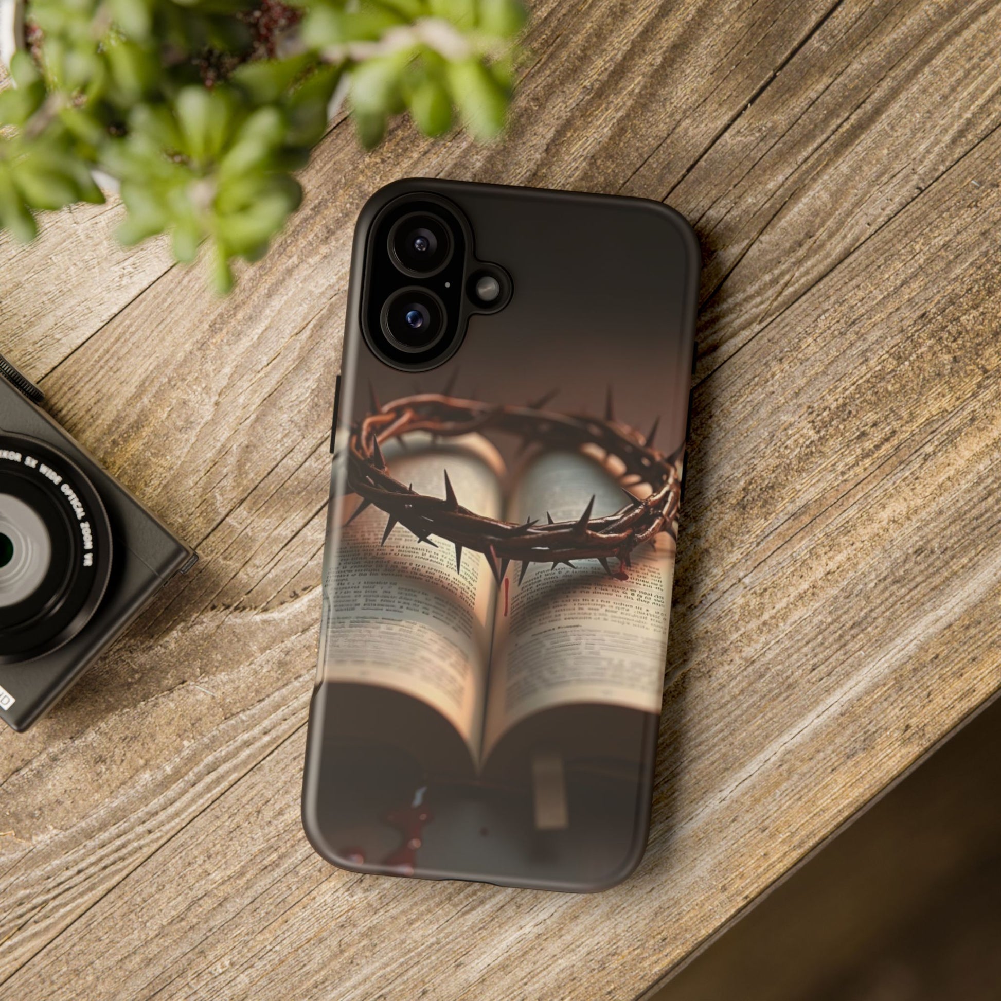 Crown of Thorns and Bible Christian Tough Cases for iPhones, Samsung, and Pixel