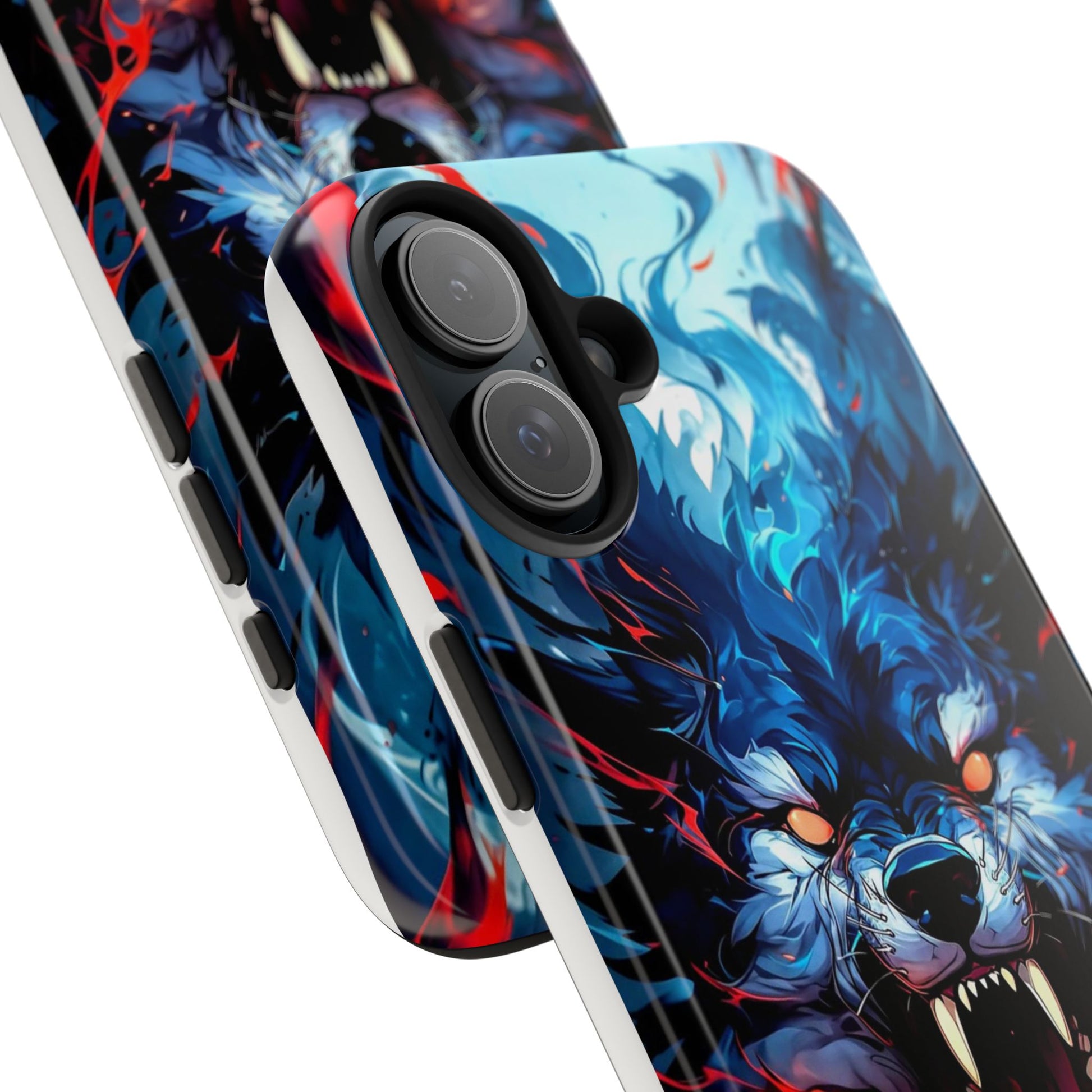 Aggressive Wolf Art Themed Tough Phone Cases for Iphones & Samsung Phones