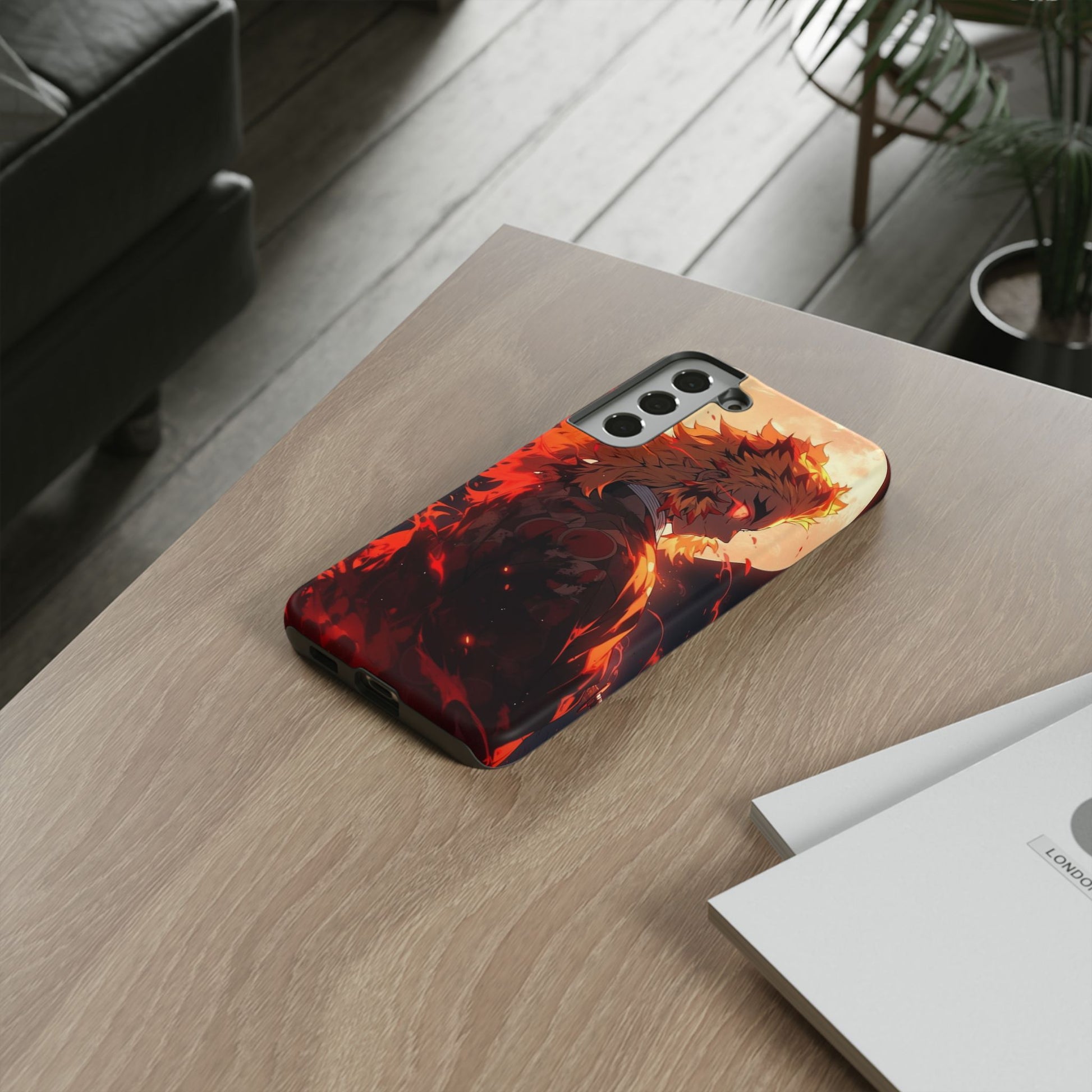 Demon Sl;ayer Rengoku Anime Phone Case, Tough Cases for iPhones, Samsung, and Pixel