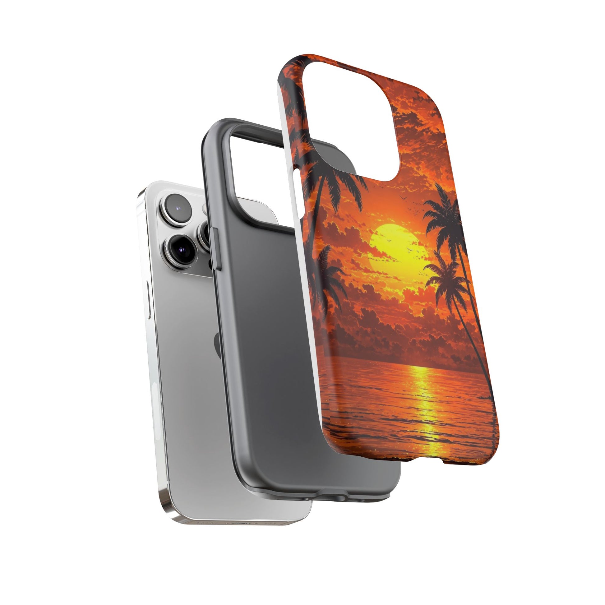 Beautiful Beach Sunset Tough Cases for iPhones, Samsung, and Pixel