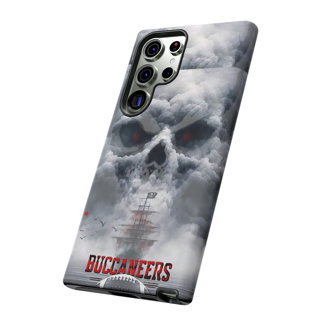 Skull Pirate Ship Football Buccaneers Tough Cases for iPhones, Samsung, and Pixel