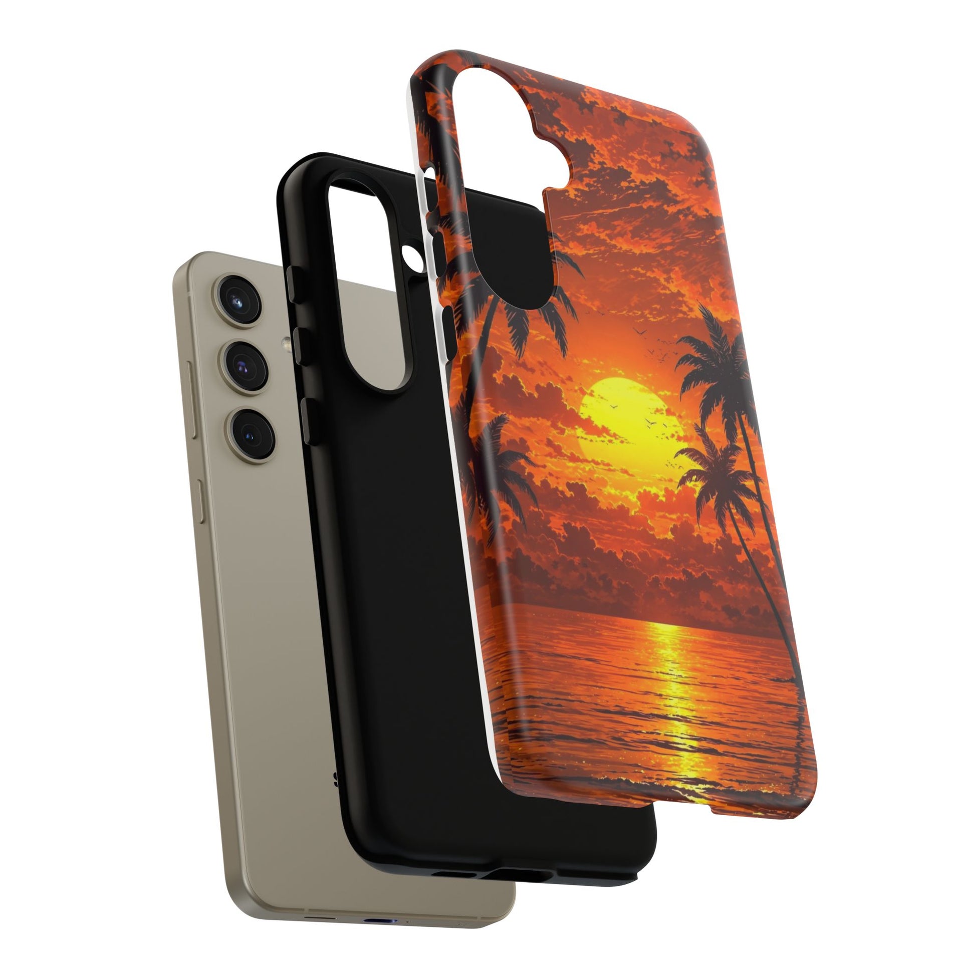 Beautiful Beach Sunset Tough Cases for iPhones, Samsung, and Pixel