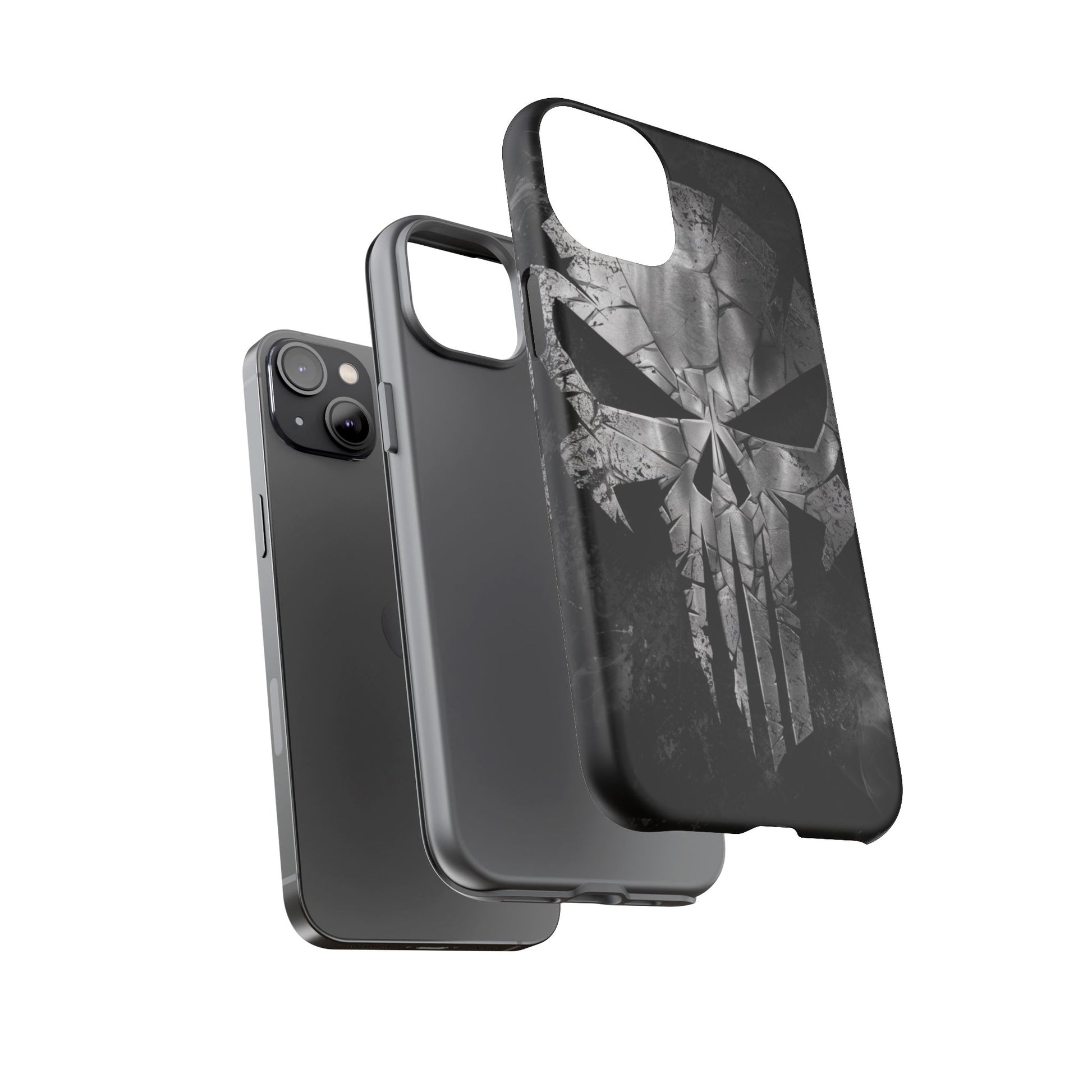 The Punisher Logo Art Tough Cases for iPhones, Samsung, and Pixel