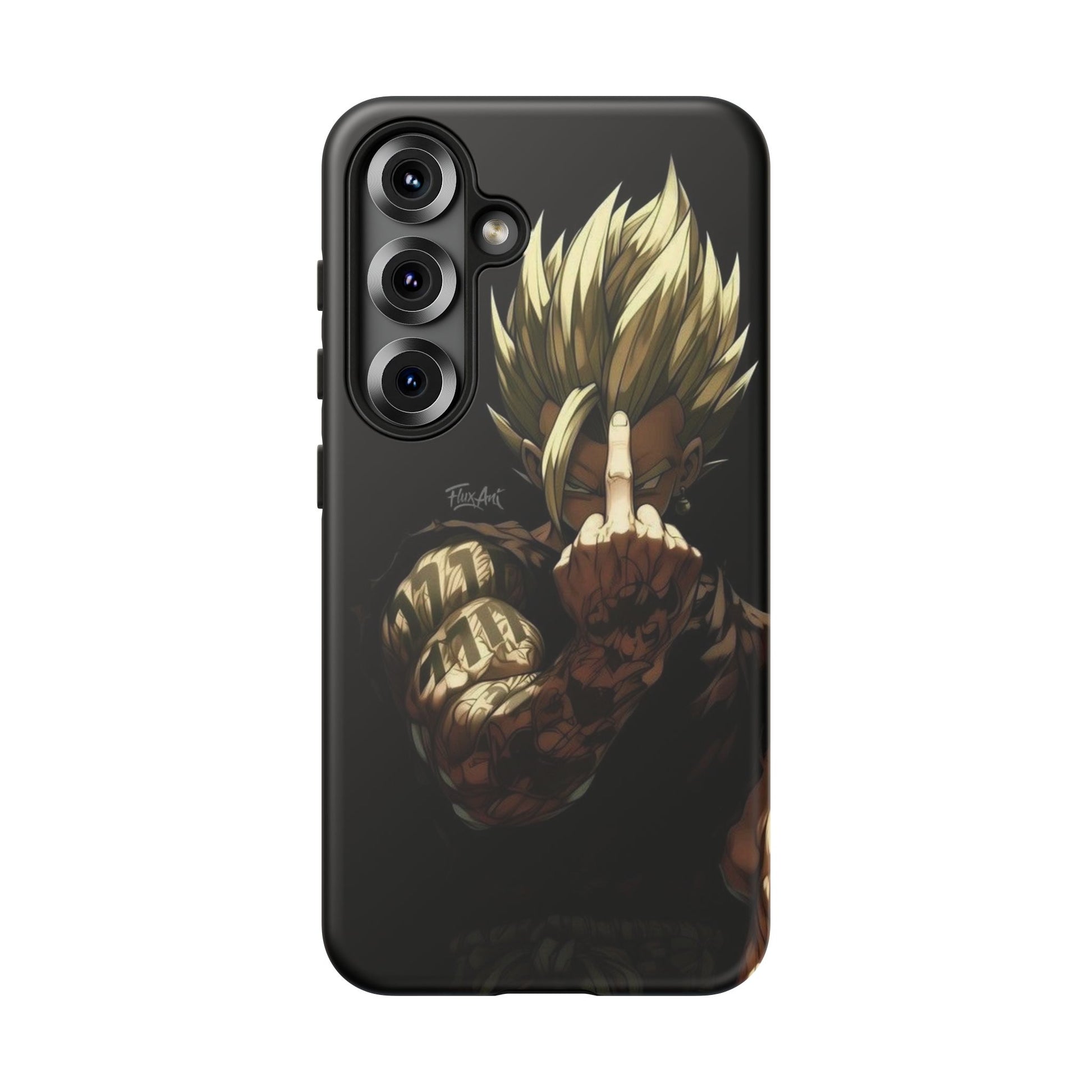 Middle Finger SS Goku Dragon Ball Z Tough Cases for iPhones, Samsung, and Pixel