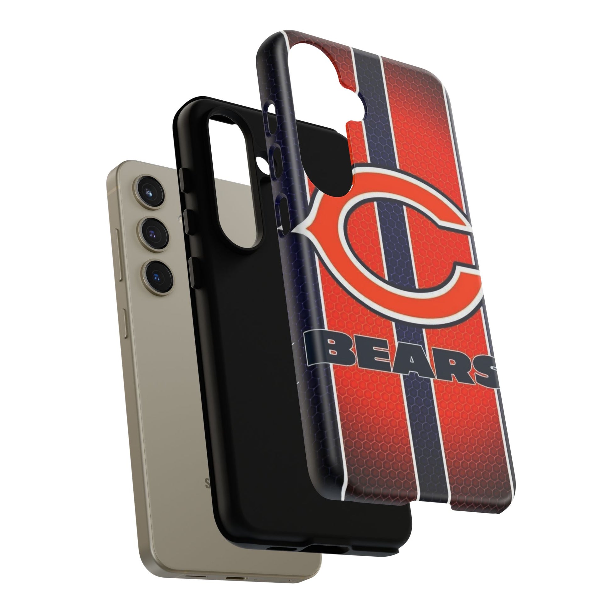 Chicago Bears Stripes Football Phone Case, Tough Cases for iPhones, Samsung, and Pixel