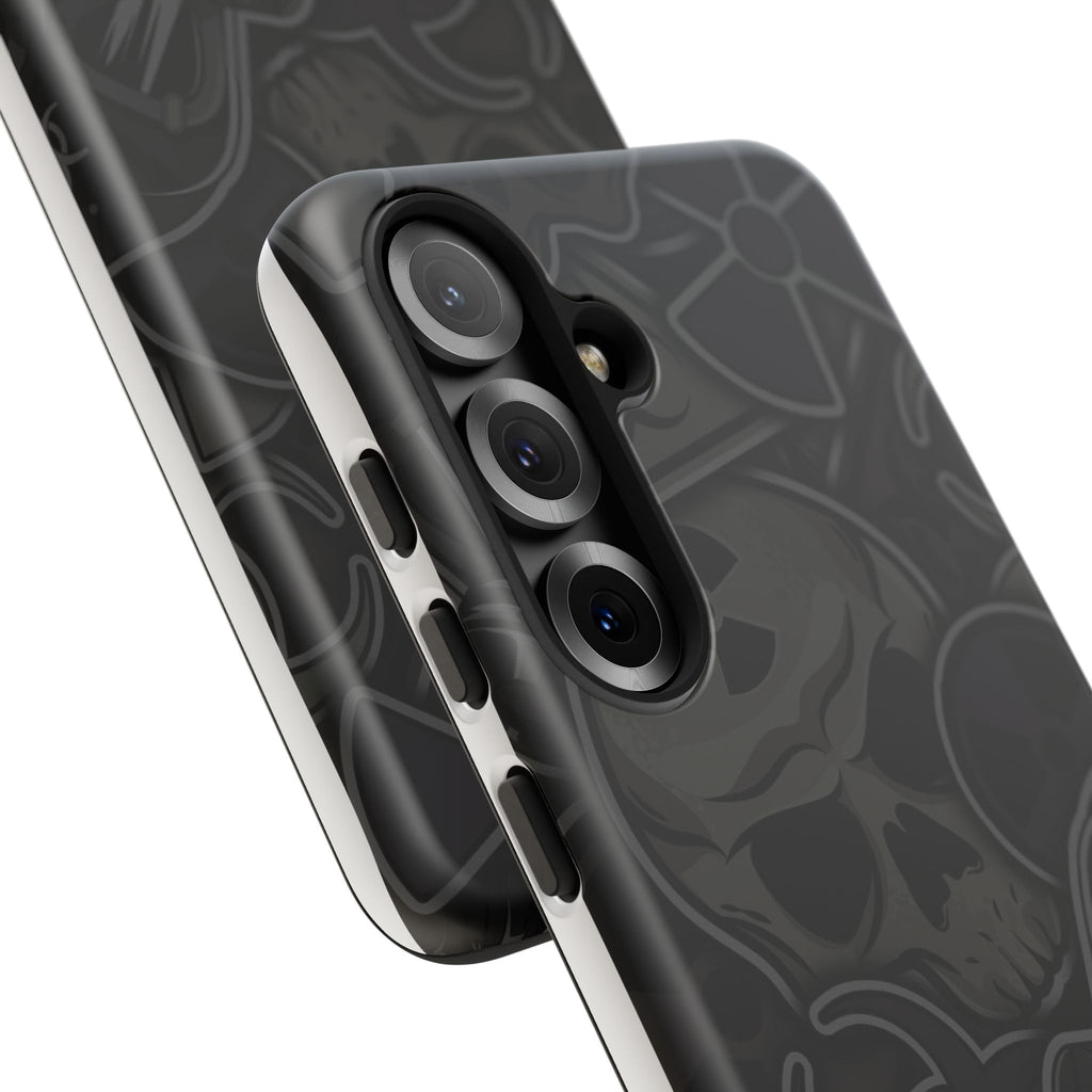 Tough Cases Phone Case, Edgy Skull Design Phone Cover, Gothic Cell Phone Shell