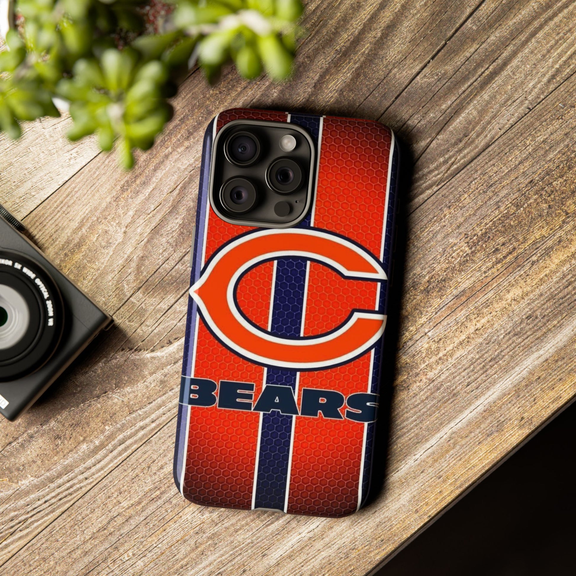 Chicago Bears Stripes Football Phone Case, Tough Cases for iPhones, Samsung, and Pixel