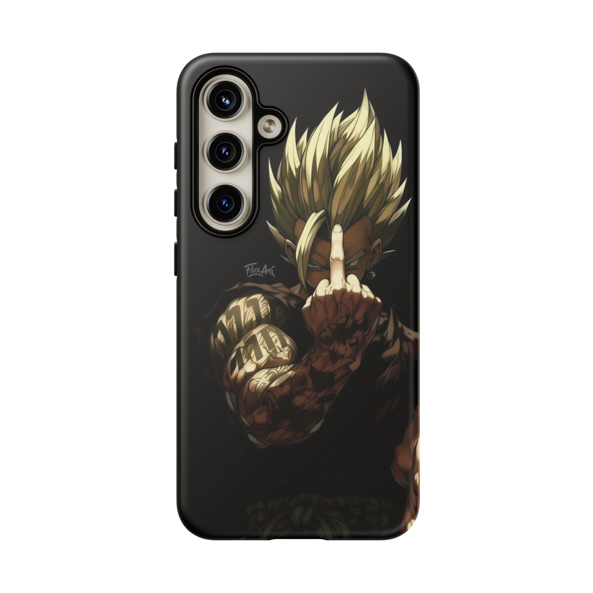 Middle Finger SS Goku Dragon Ball Z Tough Cases for iPhones, Samsung, and Pixel