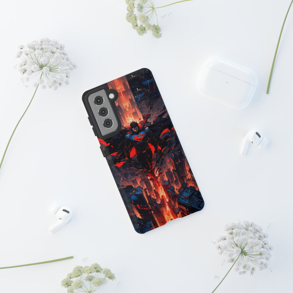 Anime Superman Tough Cases for iPhones, Samsung, and Pixel