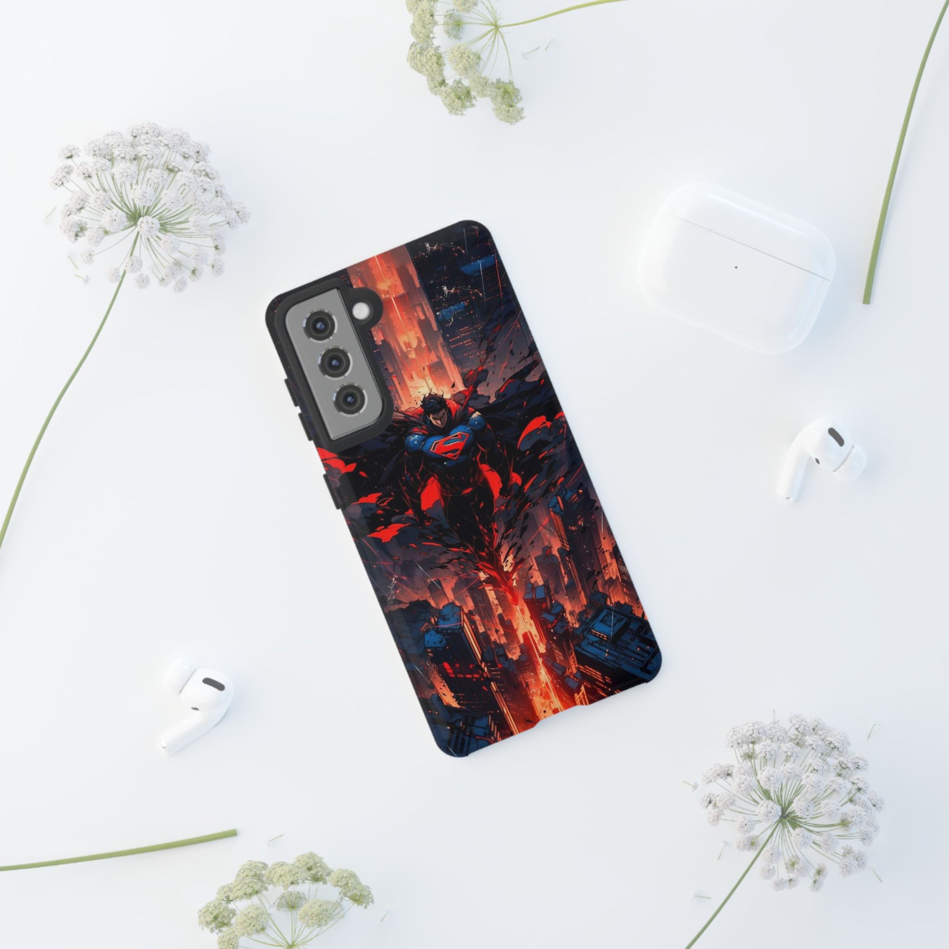 Anime Superman Tough Cases for iPhones, Samsung, and Pixel