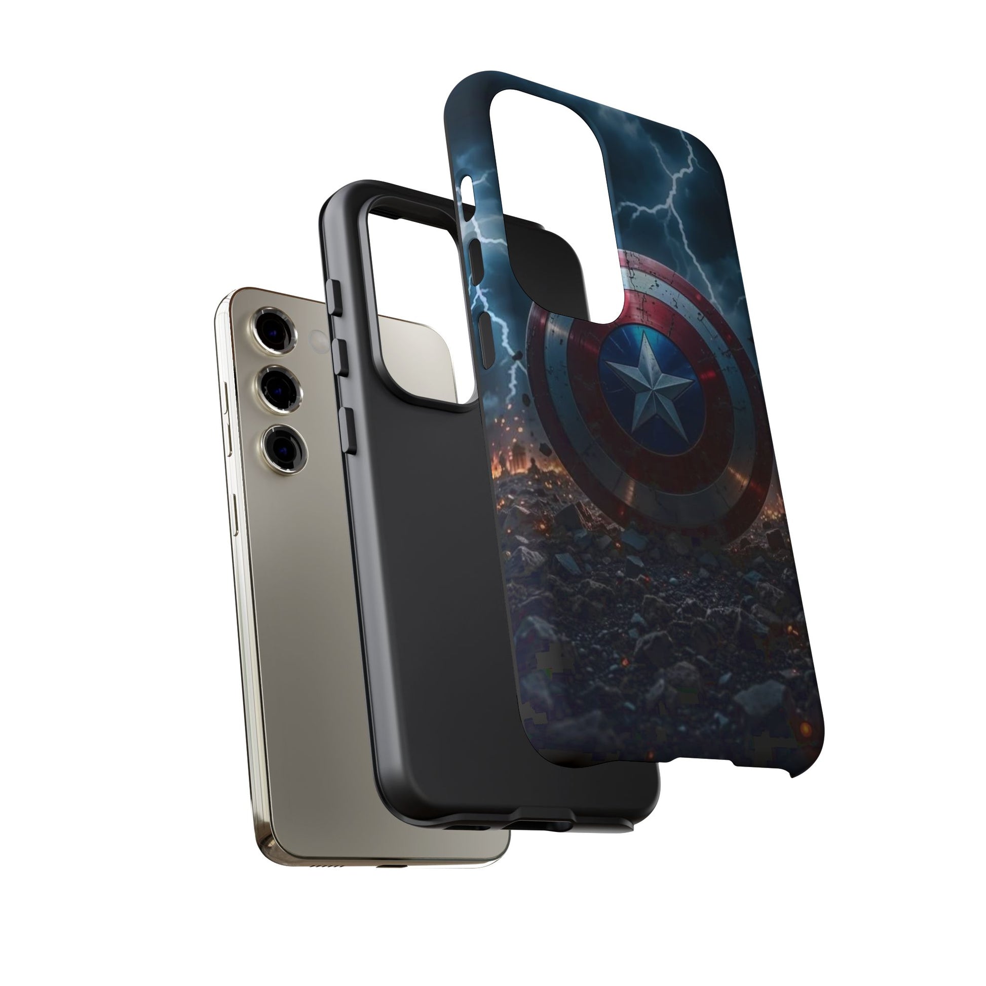 Captain America Shield Tough Cases for iPhones, Samsung, and Pixel
