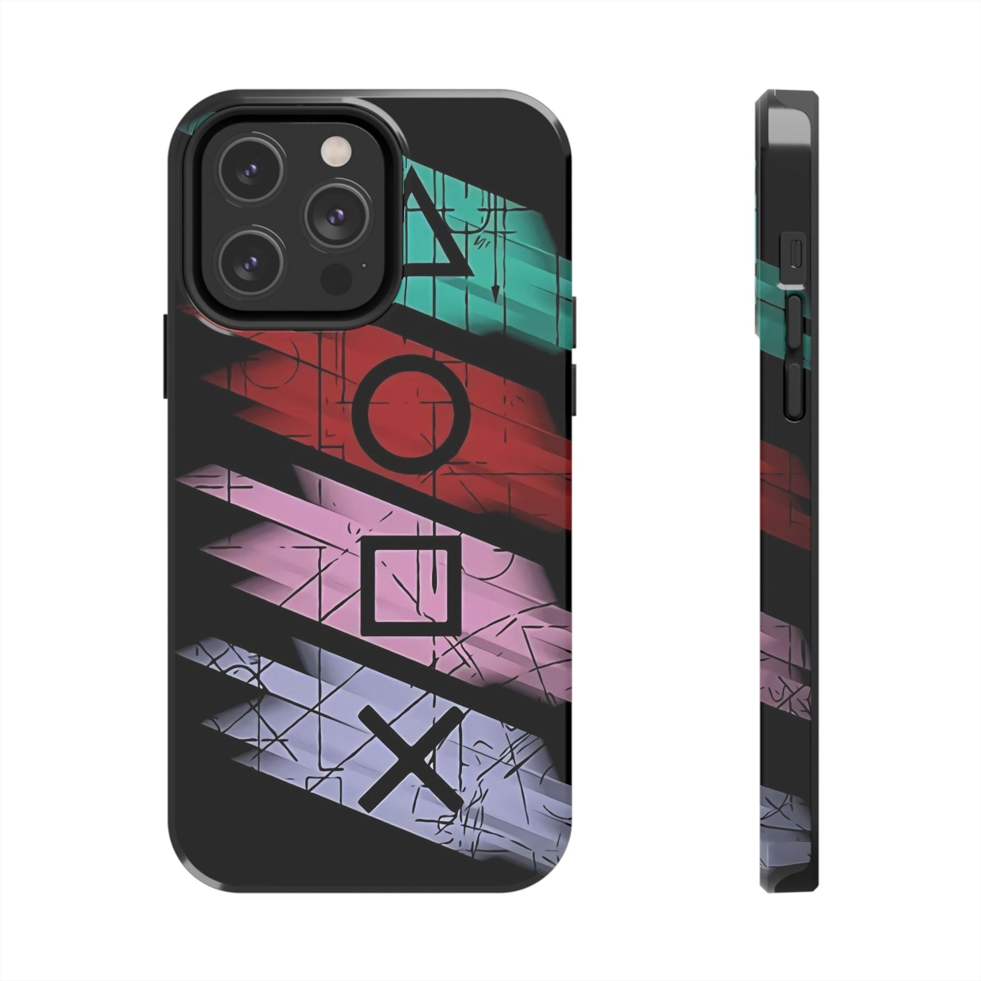 Shapes Gamer Theme Phone Cases for Iphones & Samsung Phones