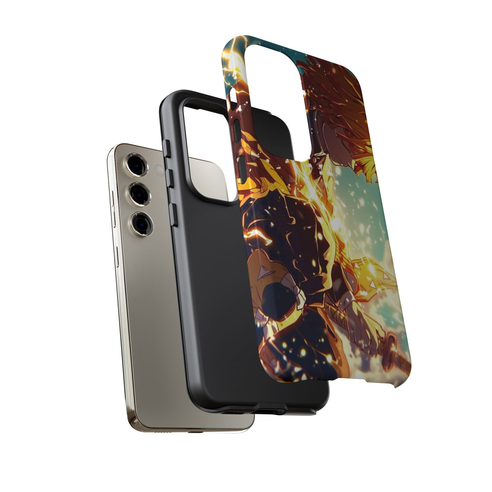 Demon Slayer Zenitsu Anime Theme Phone Case, Tough Cases for iPhones, Samsung, and Pixel