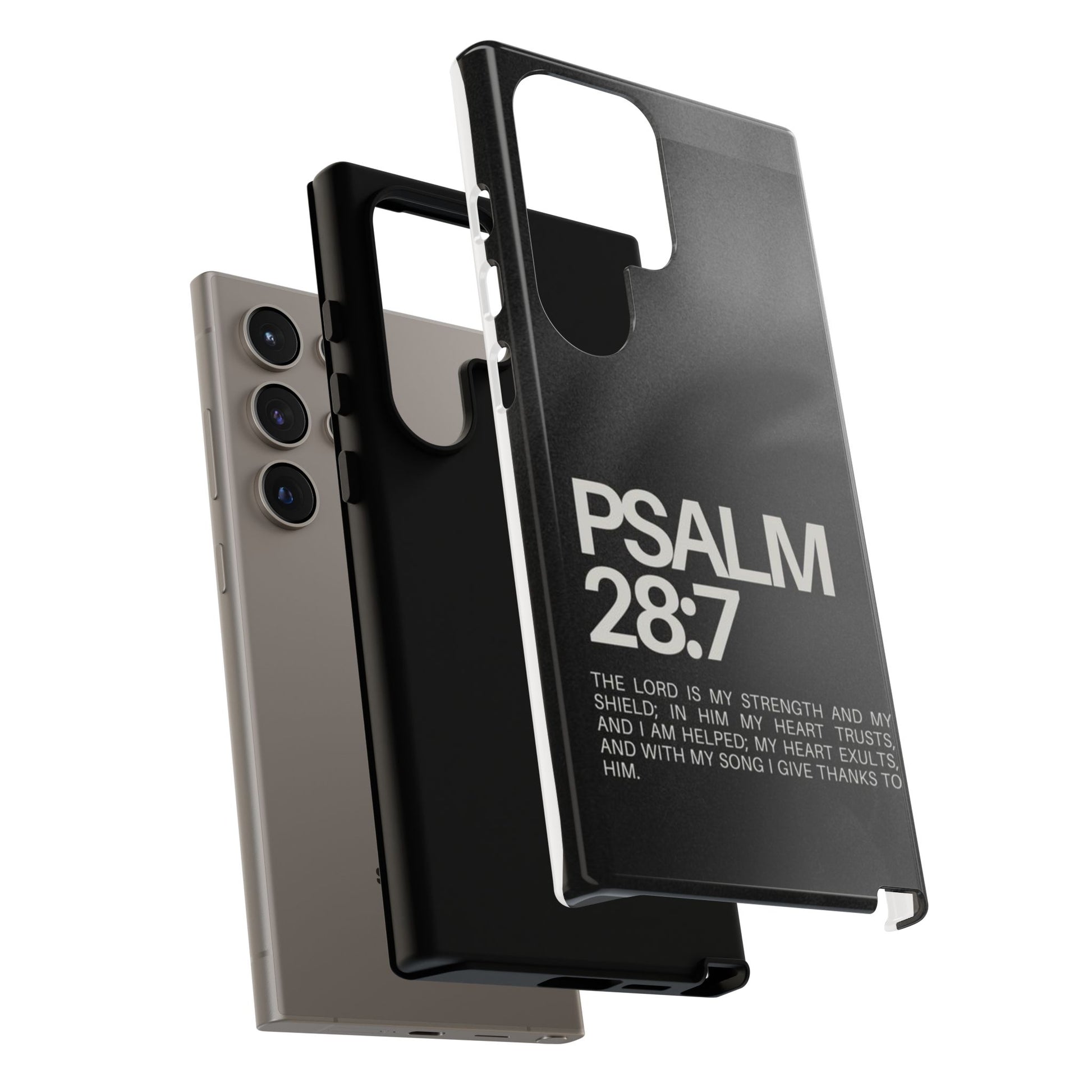 Christian Themed Psalms 28:7 Phone Case, Tough Cases for iPhones, Samsung, and Pixel