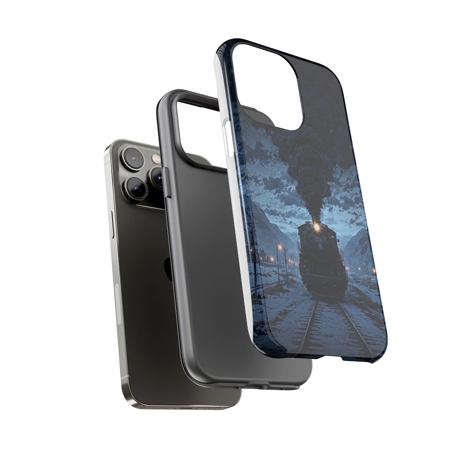 Steam Engine Train Themed Tough Cases for iPhones, Samsung, and Pixel